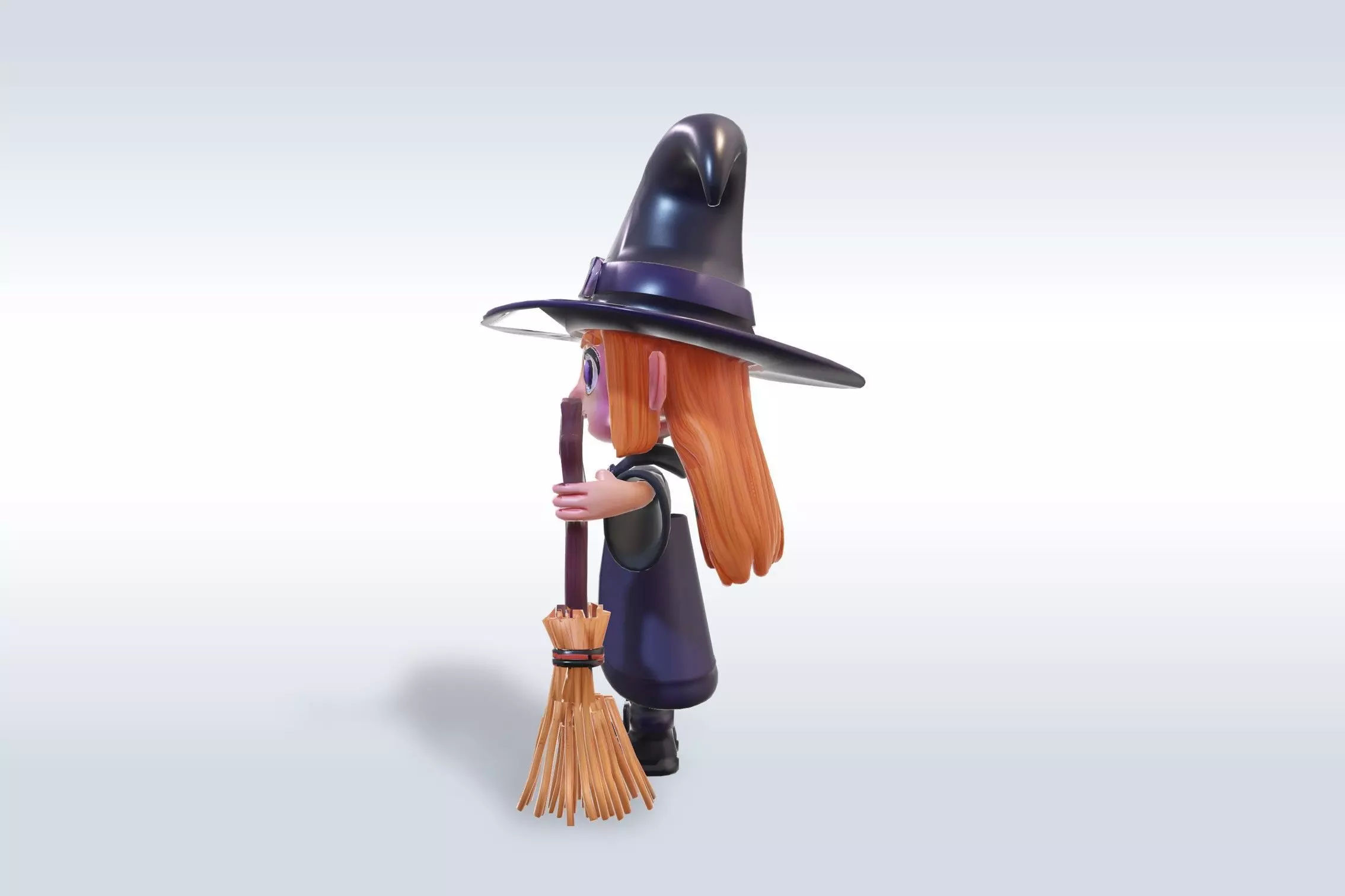 Adorable Witch Halloween Character 3D model_5