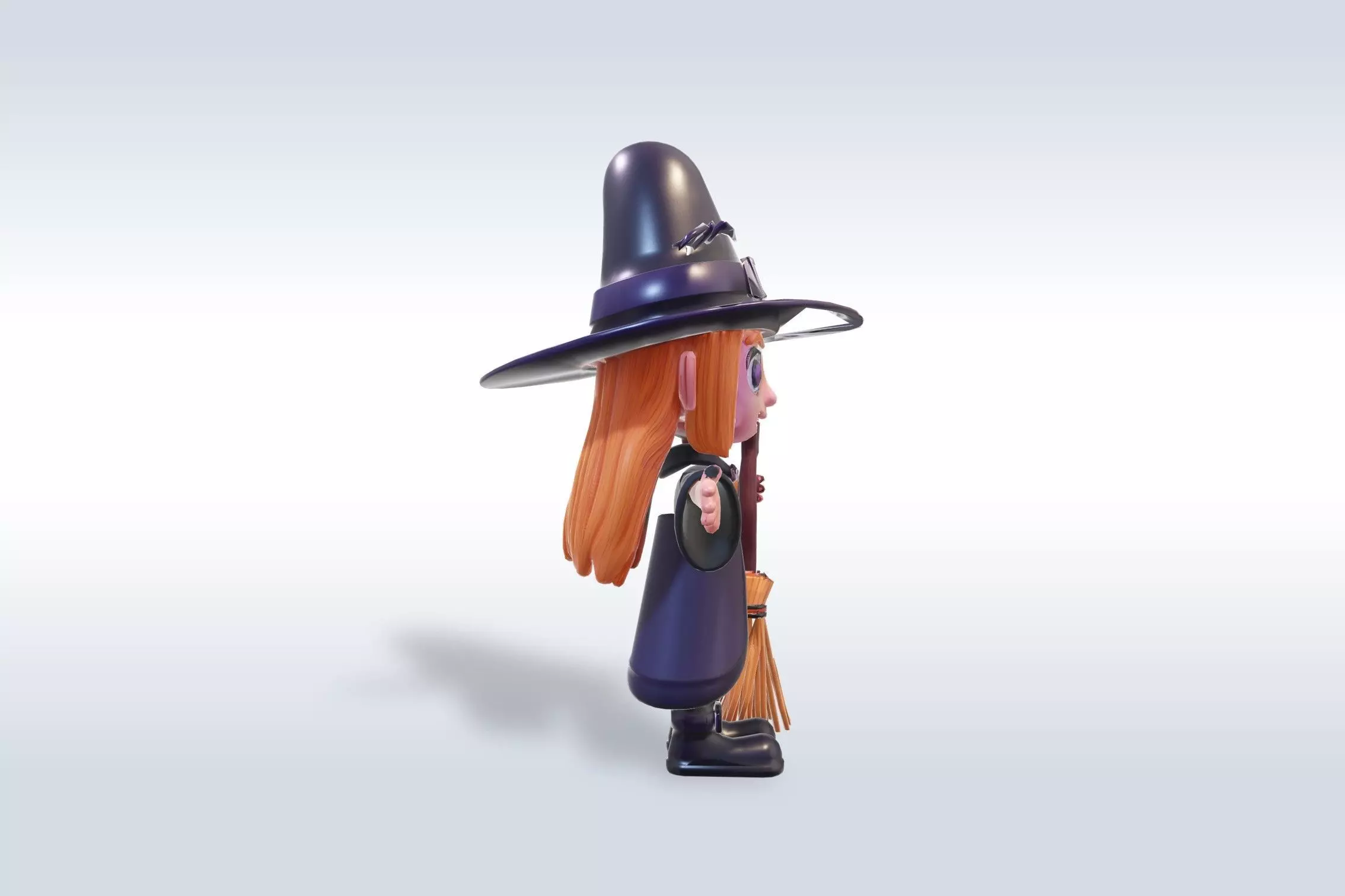 Adorable Witch Halloween Character 3D model_3