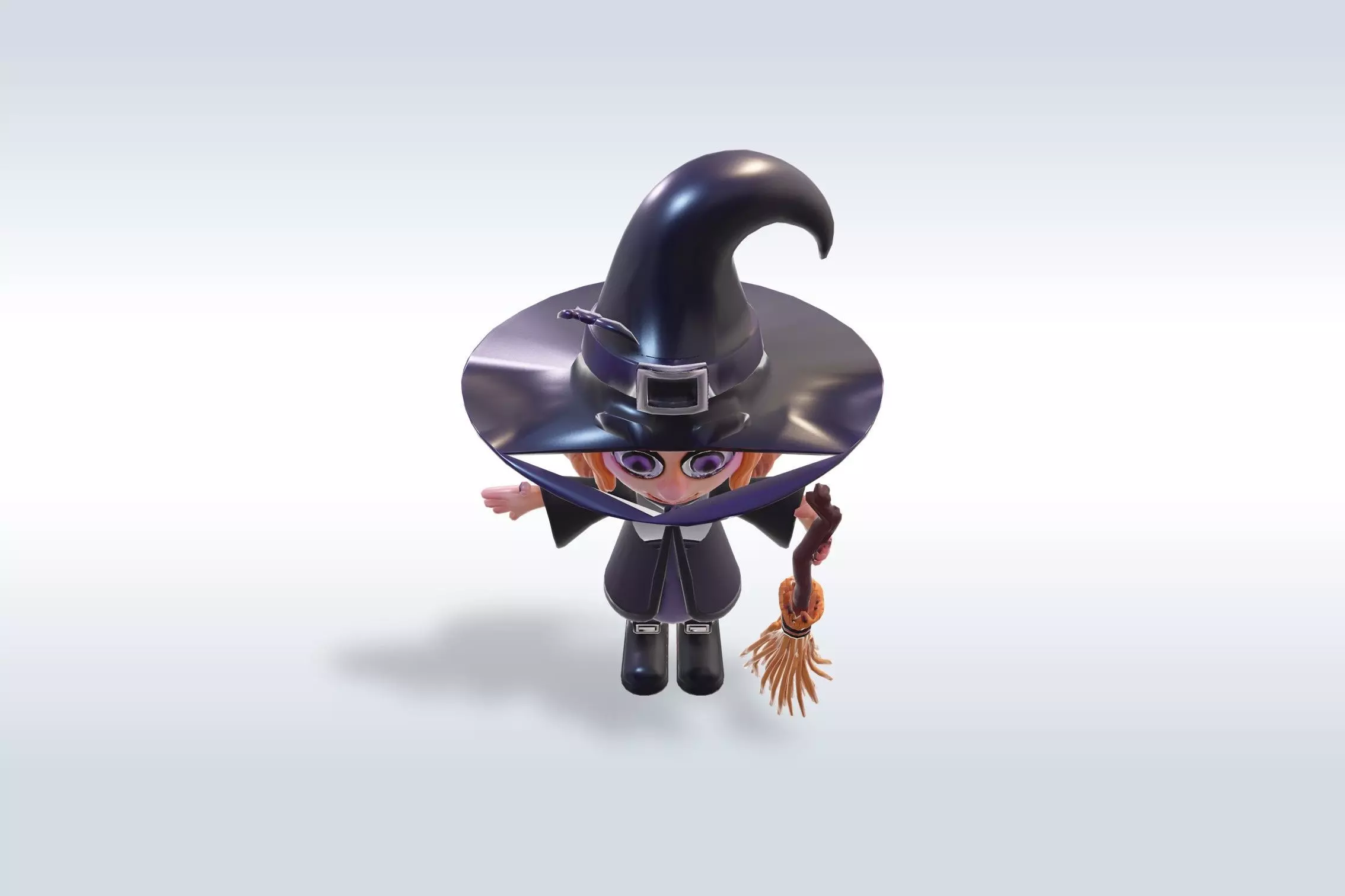 Adorable Witch Halloween Character 3D model_7