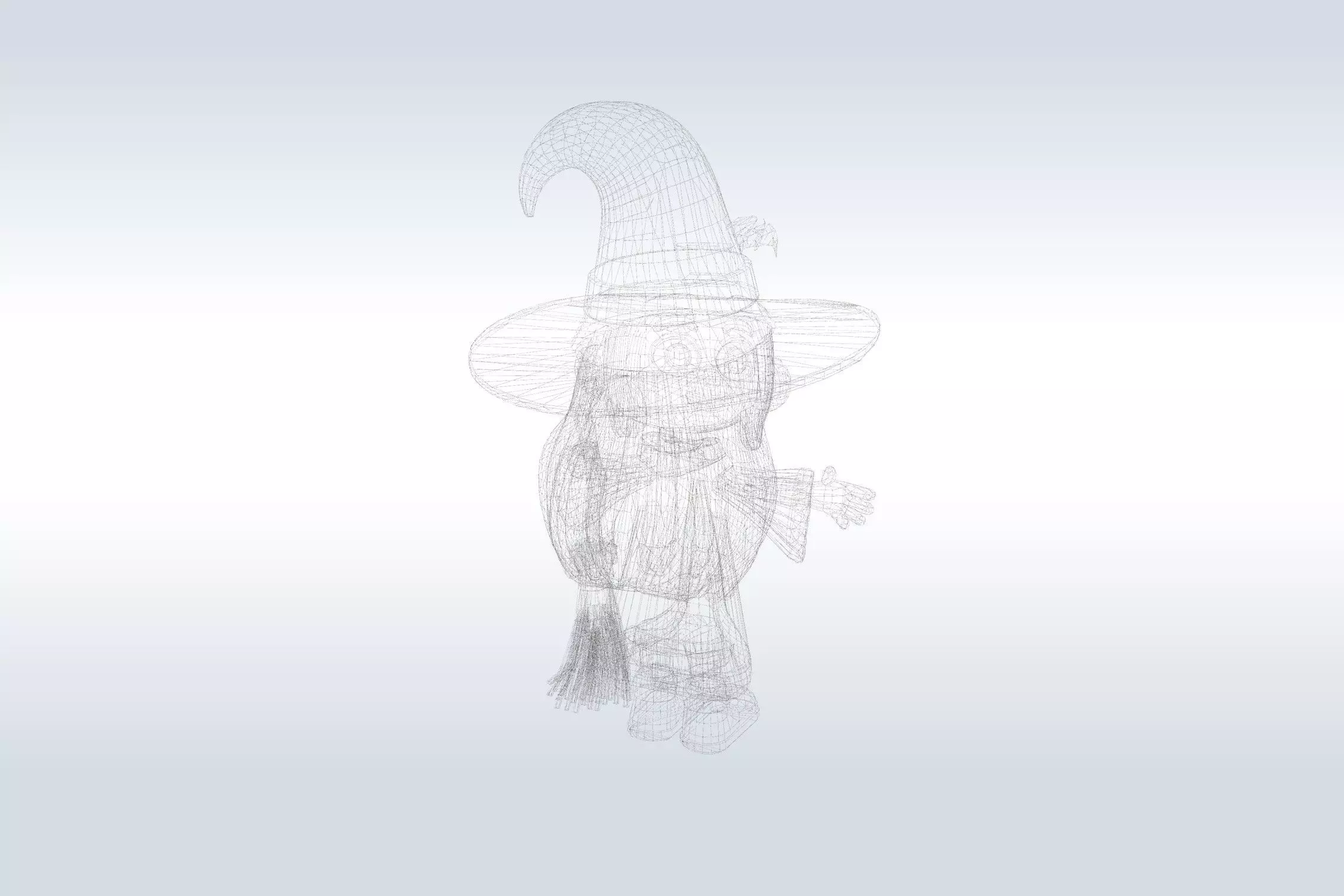 Adorable Witch Halloween Character 3D model_1