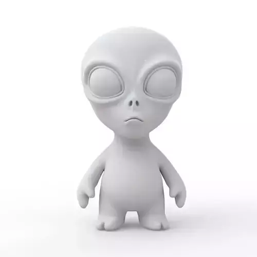 Cartoon ET Alien Figurine 3D Print  Toy