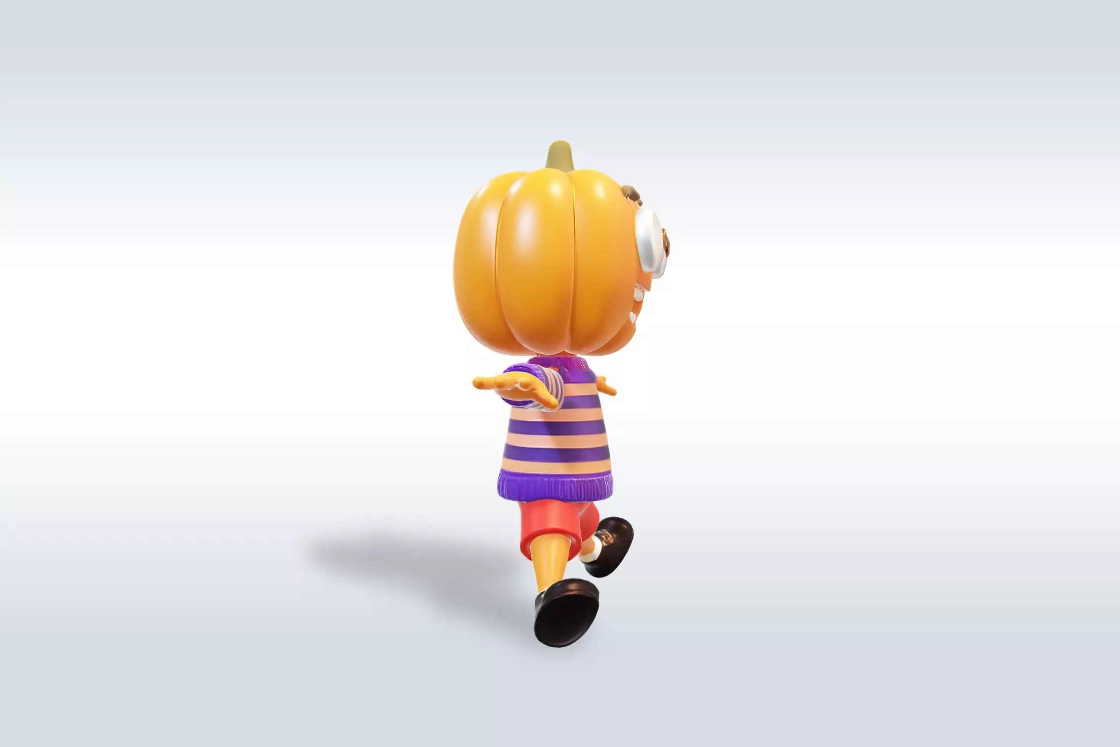 Cheerful Pumpkin Cute Halloween 3D model_1