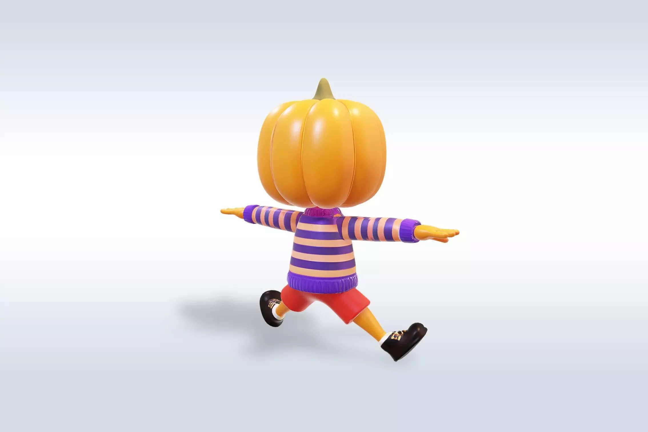 Cheerful Pumpkin Cute Halloween 3D model_4