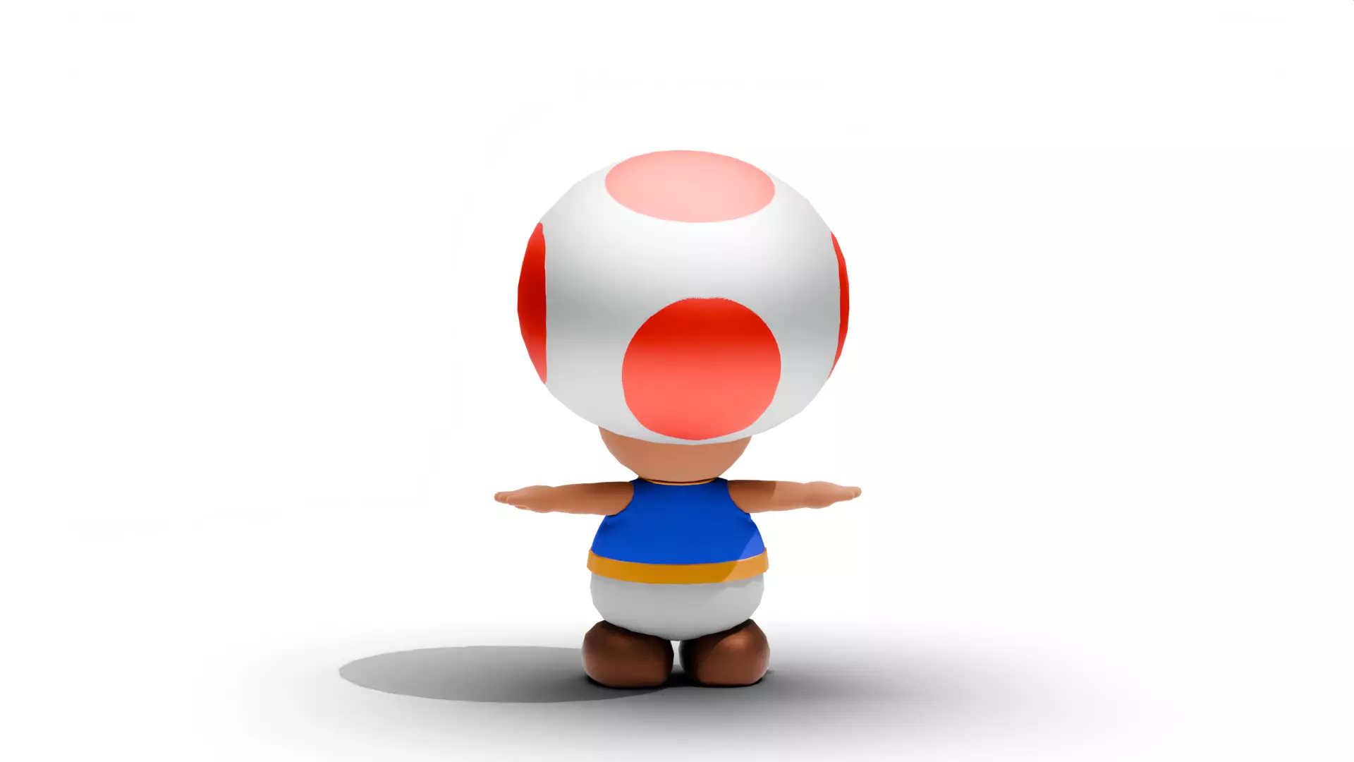 Toad - Mario Low-poly 3D model_3
