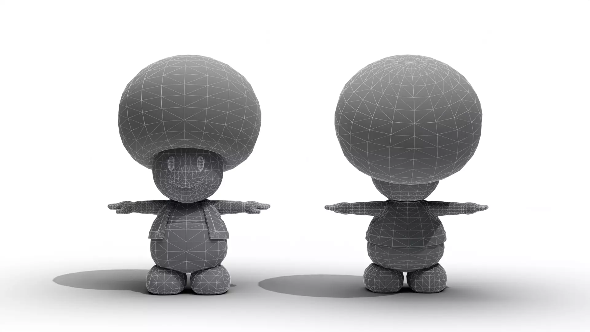 Toad - Mario Low-poly 3D model_11