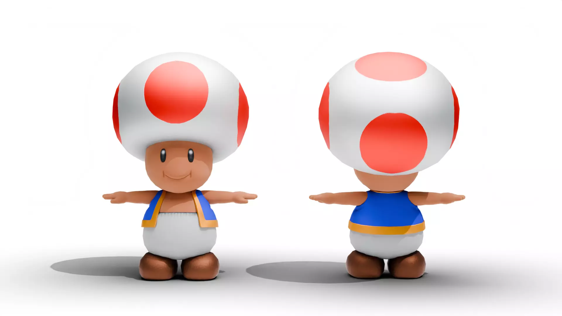 Toad - Mario Low-poly 3D model_9