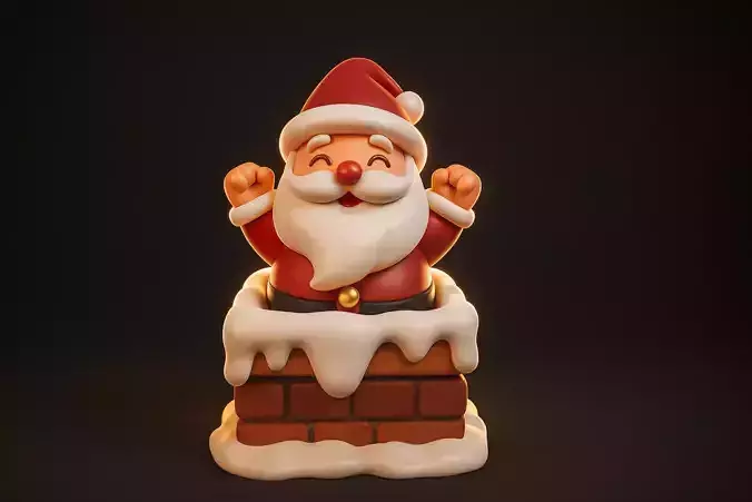 Cute Santa Claus Coming Out of Chimney Christmas Decoration 3D print model Cute Santa Claus Coming Out of Chimney Christmas Decoration 3D print model
