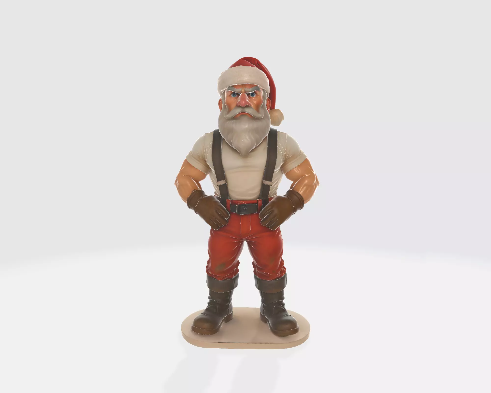 Tough Santa Claus Muscular Christmas Figurine Holiday Decor 3D print model_4