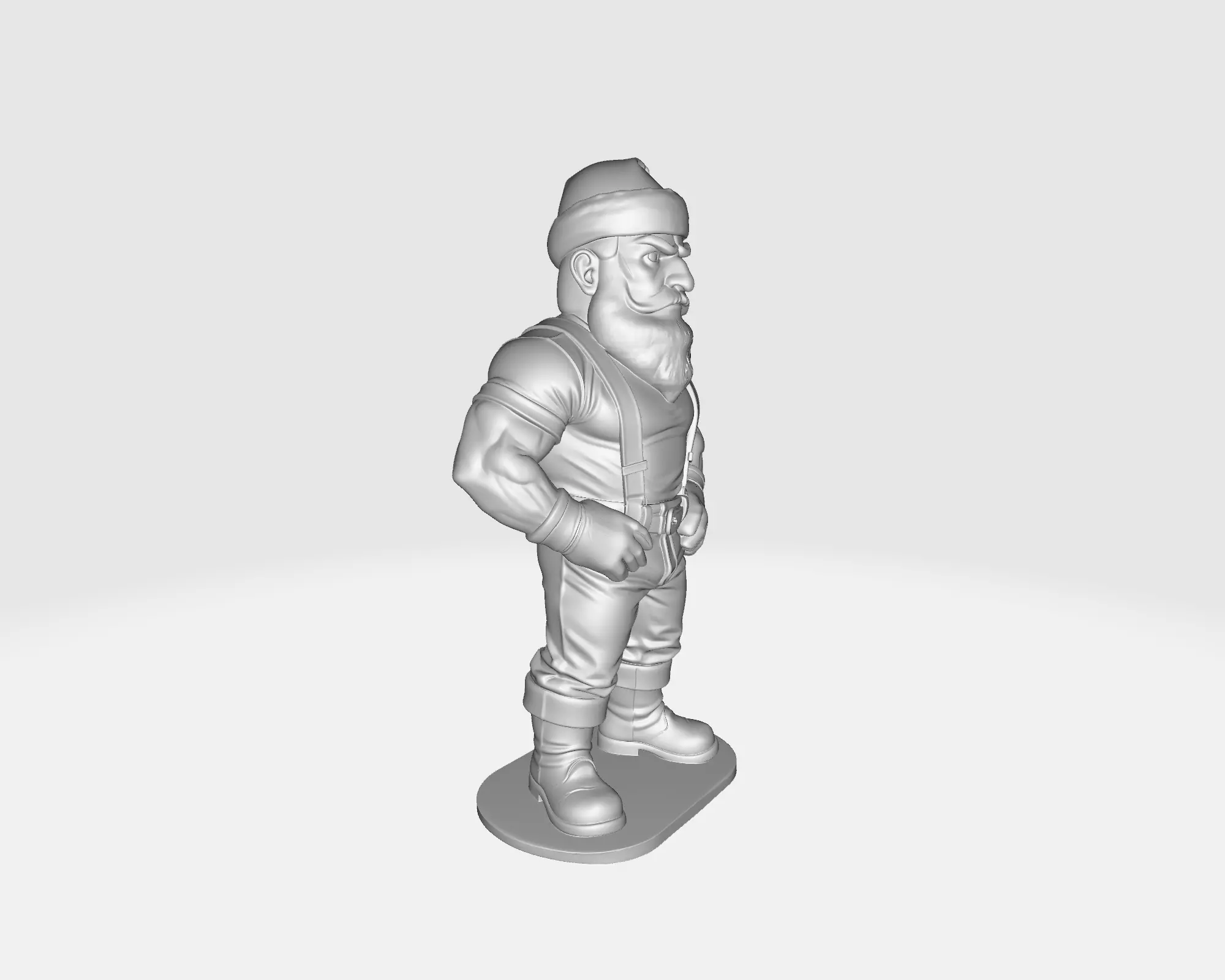 Tough Santa Claus Muscular Christmas Figurine Holiday Decor 3D print model_1