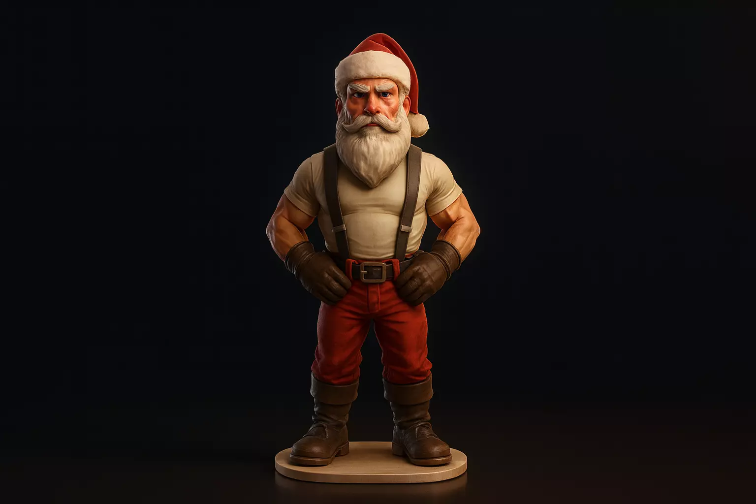 Tough Santa Claus Muscular Christmas Figurine Holiday Decor 3D print model_0