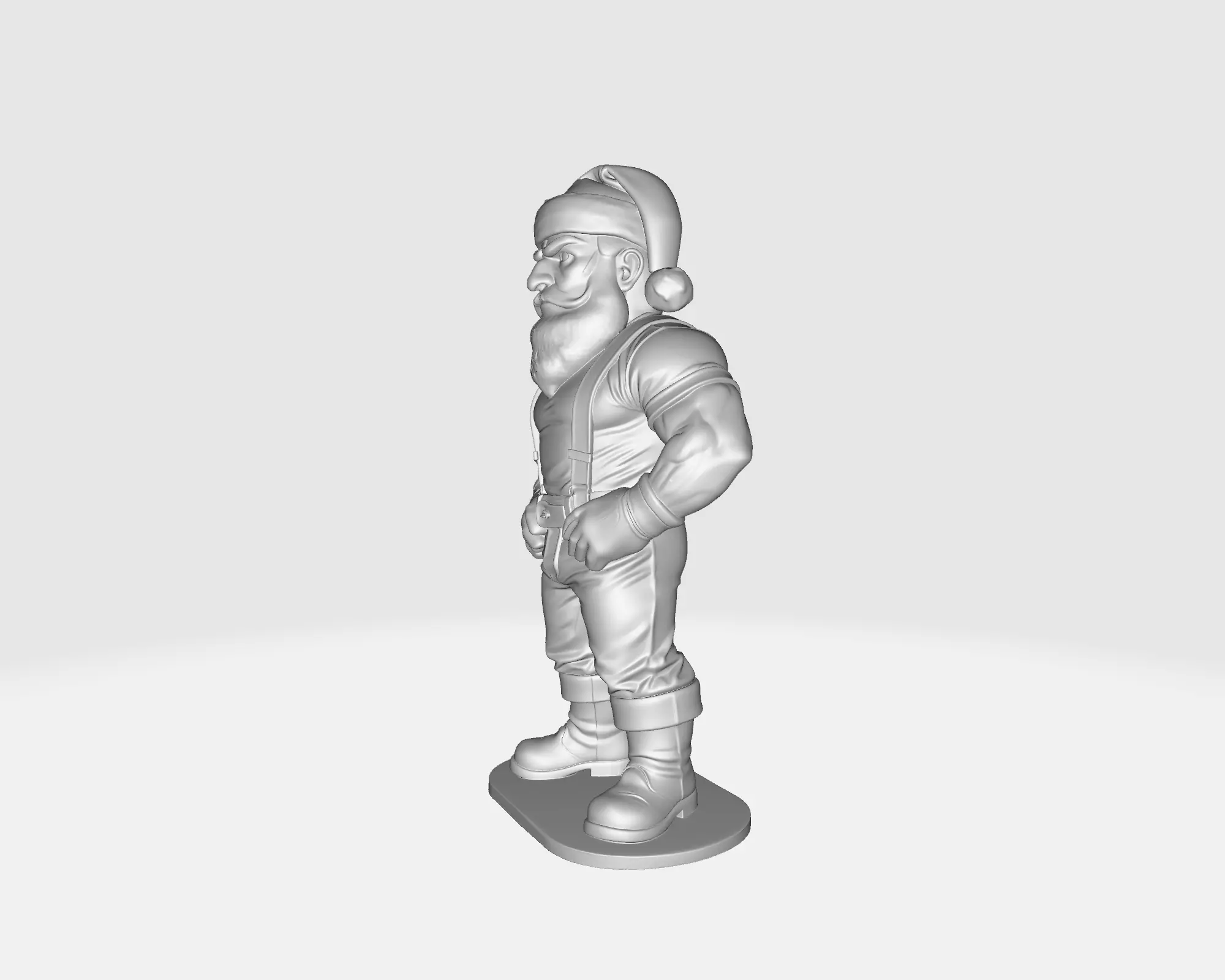 Tough Santa Claus Muscular Christmas Figurine Holiday Decor 3D print model_3