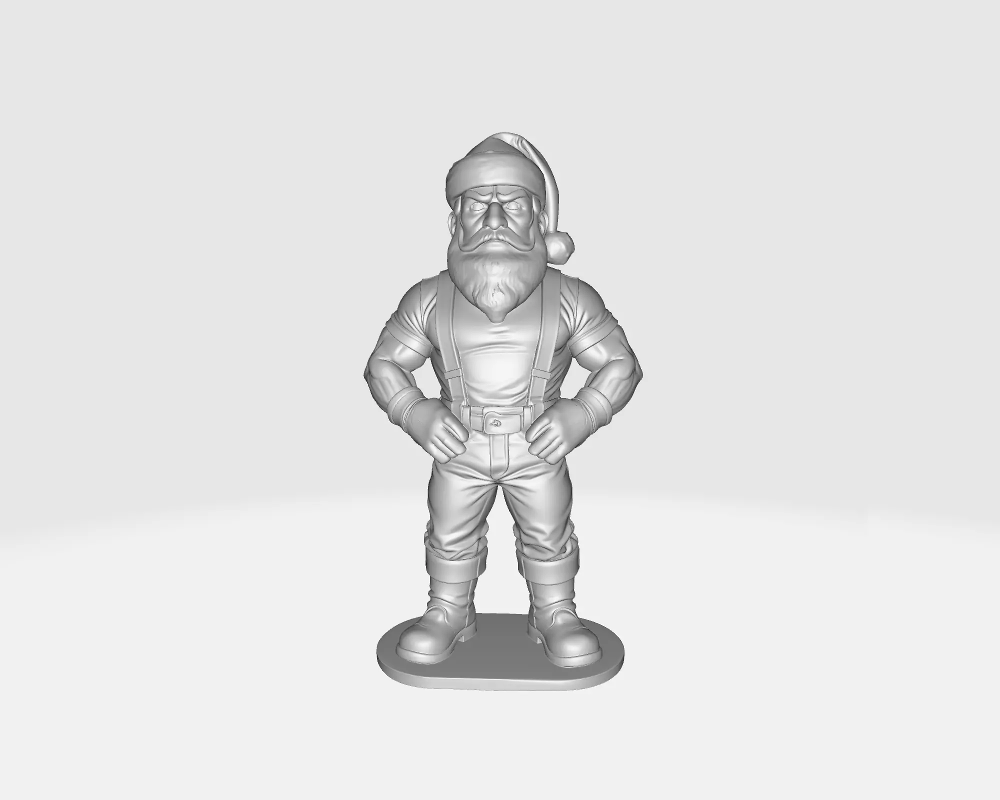 Tough Santa Claus Muscular Christmas Figurine Holiday Decor 3D print model_2