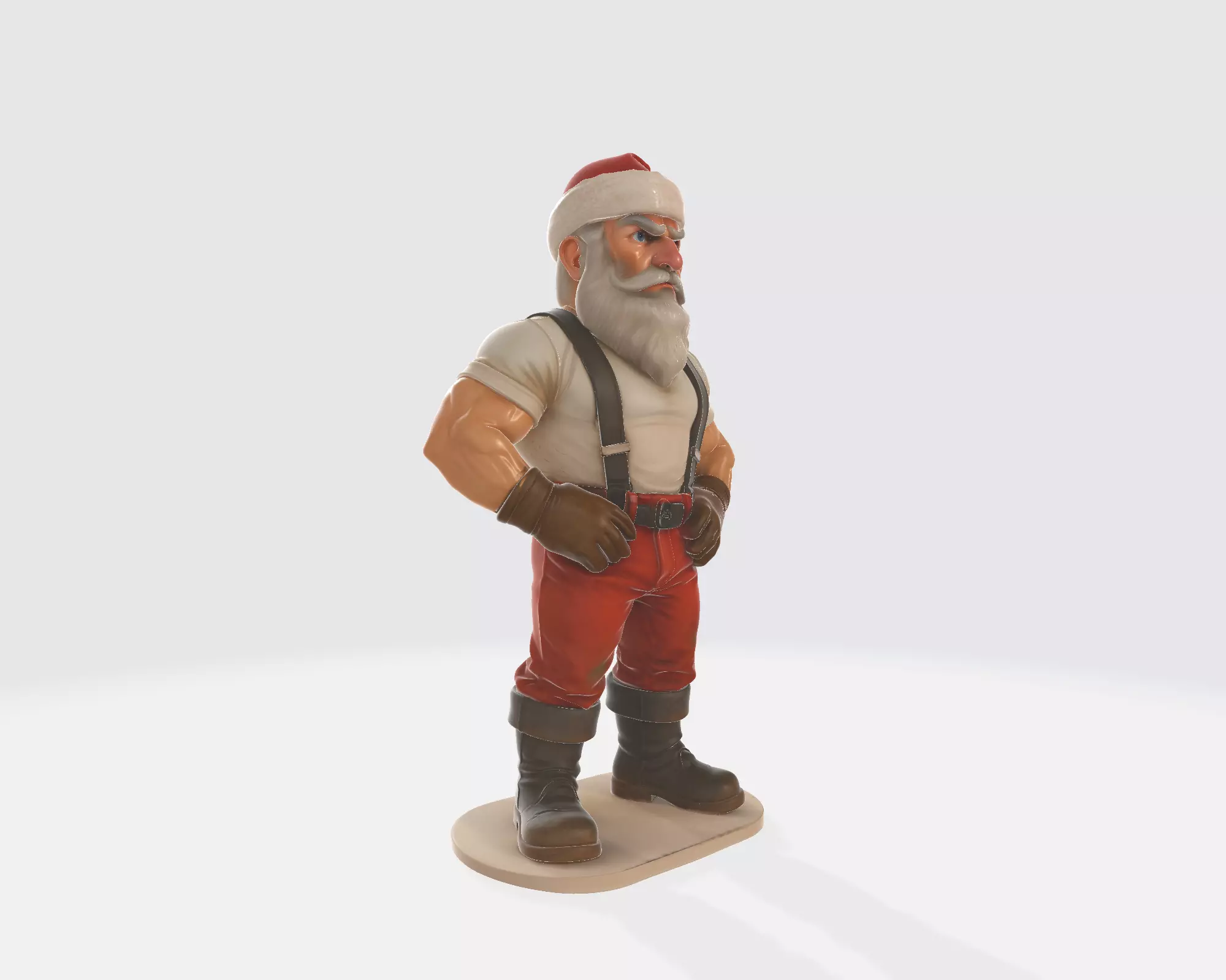 Tough Santa Claus Muscular Christmas Figurine Holiday Decor 3D print model_7