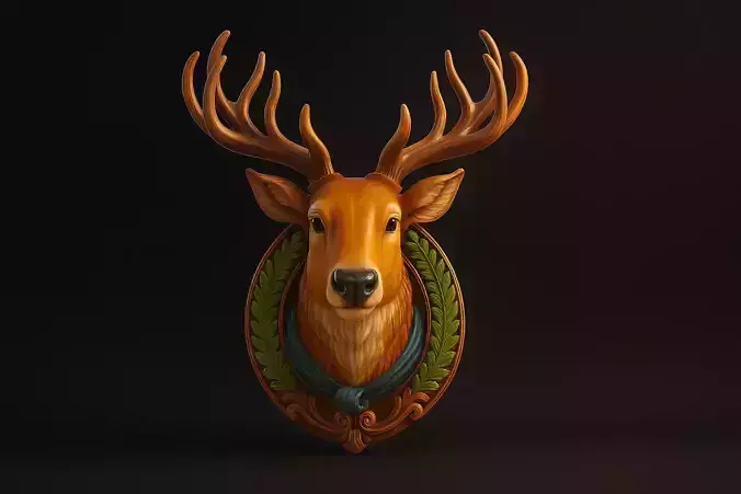 Majestic Deer Head Wall Art Deer Bust Rustic Animal Home Decor 3D print model