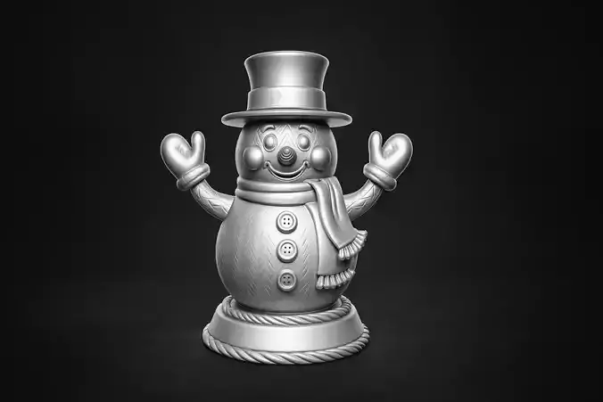 Charming Snowman Figurine Winter Holiday Decoration  3D print model