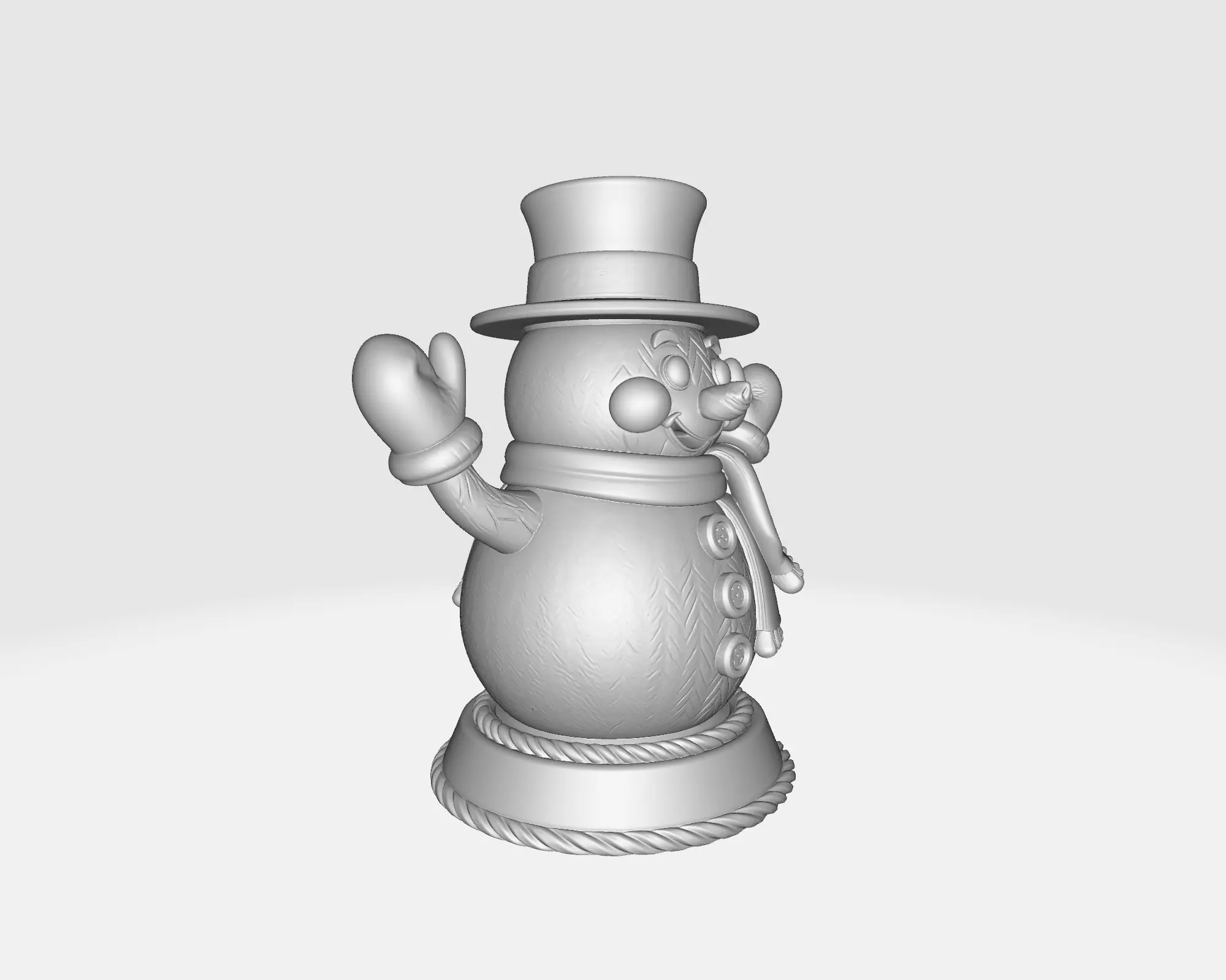 Charming Snowman Figurine Winter Holiday Decoration  3D print model_1