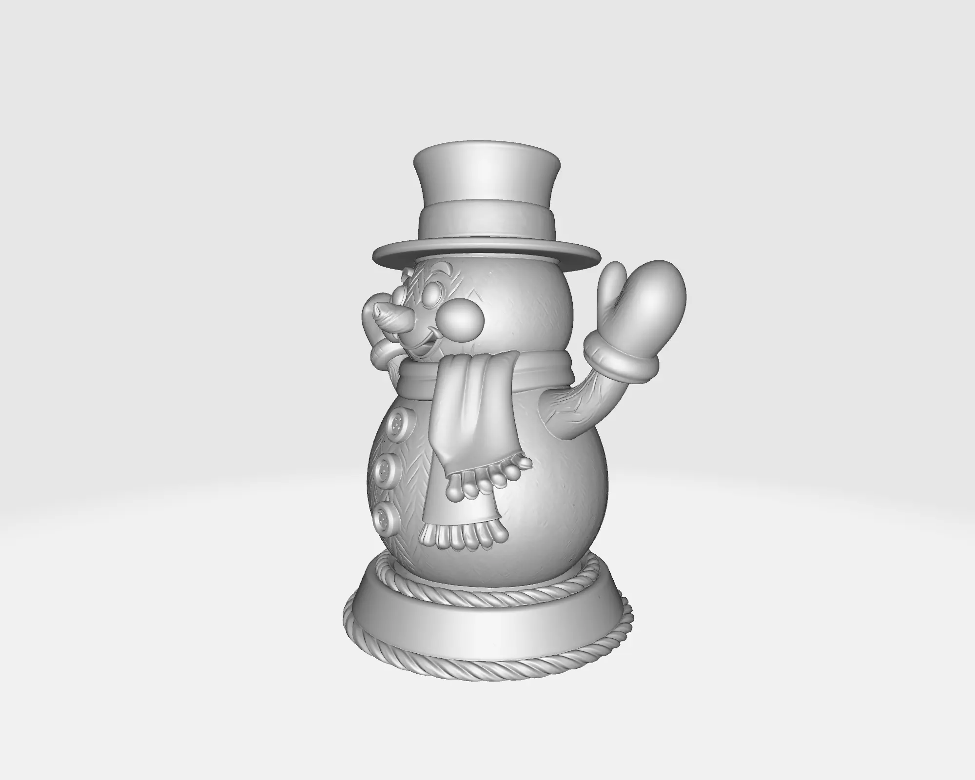 Charming Snowman Figurine Winter Holiday Decoration  3D print model_3