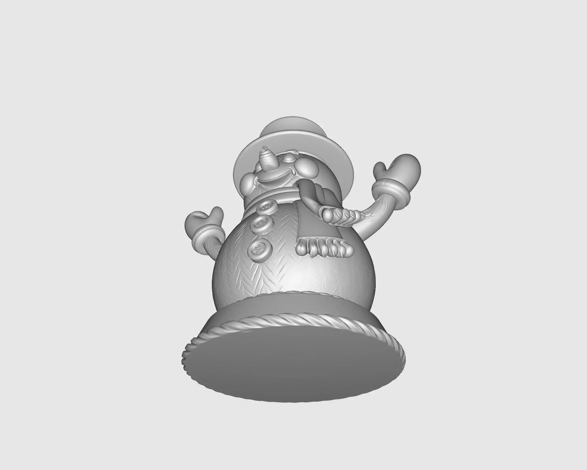 Charming Snowman Figurine Winter Holiday Decoration  3D print model_6