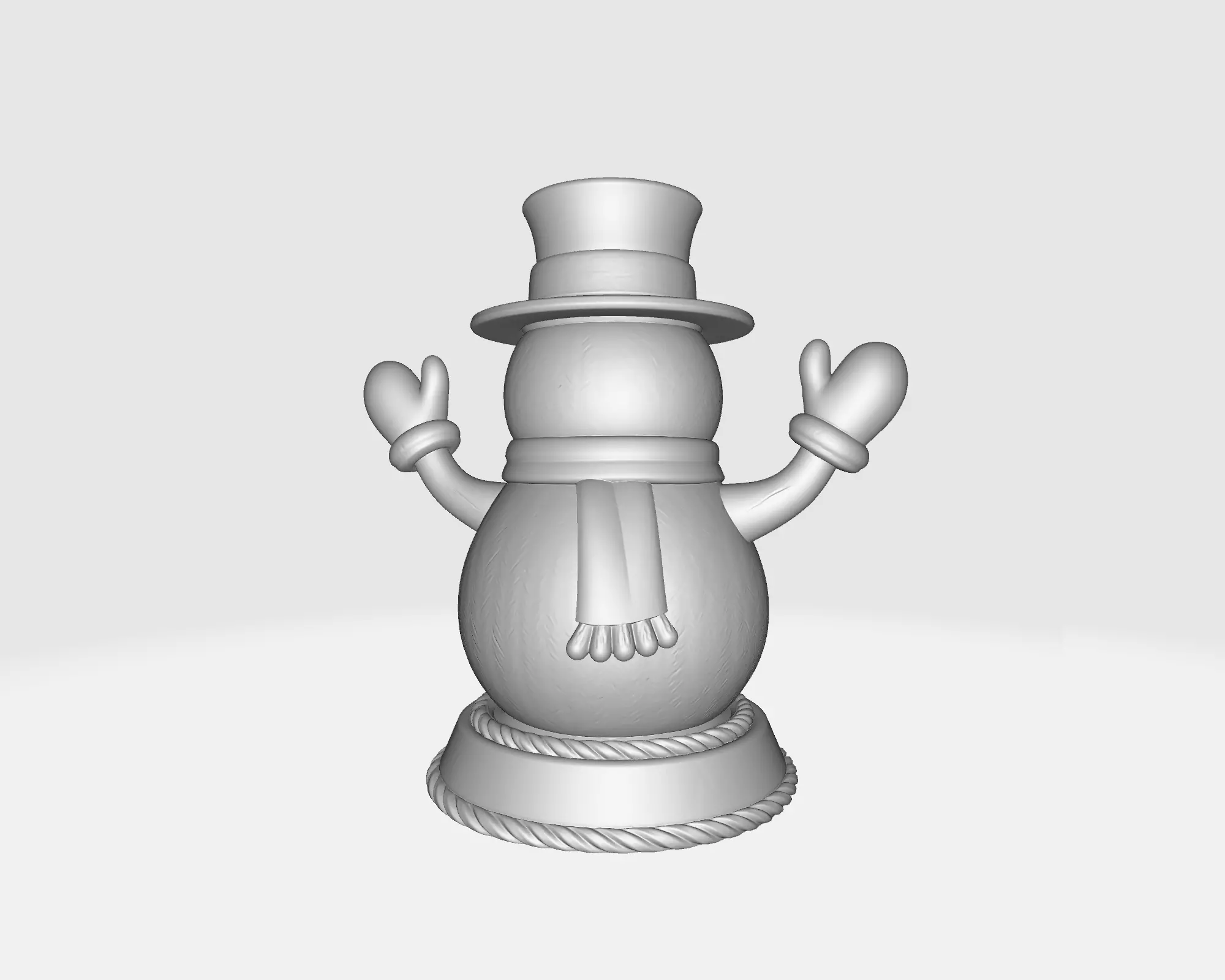 Charming Snowman Figurine Winter Holiday Decoration  3D print model_4