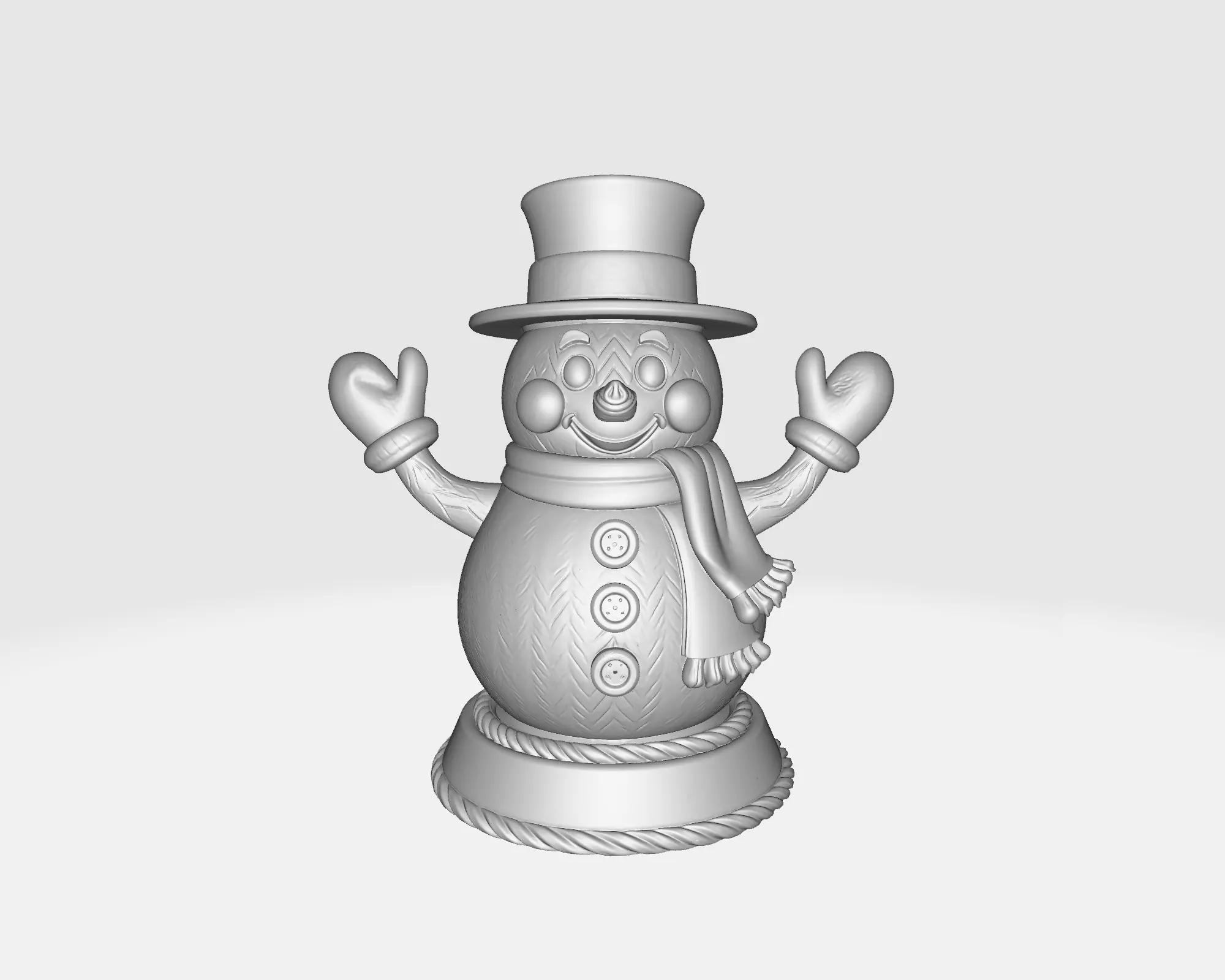 Charming Snowman Figurine Winter Holiday Decoration  3D print model_2