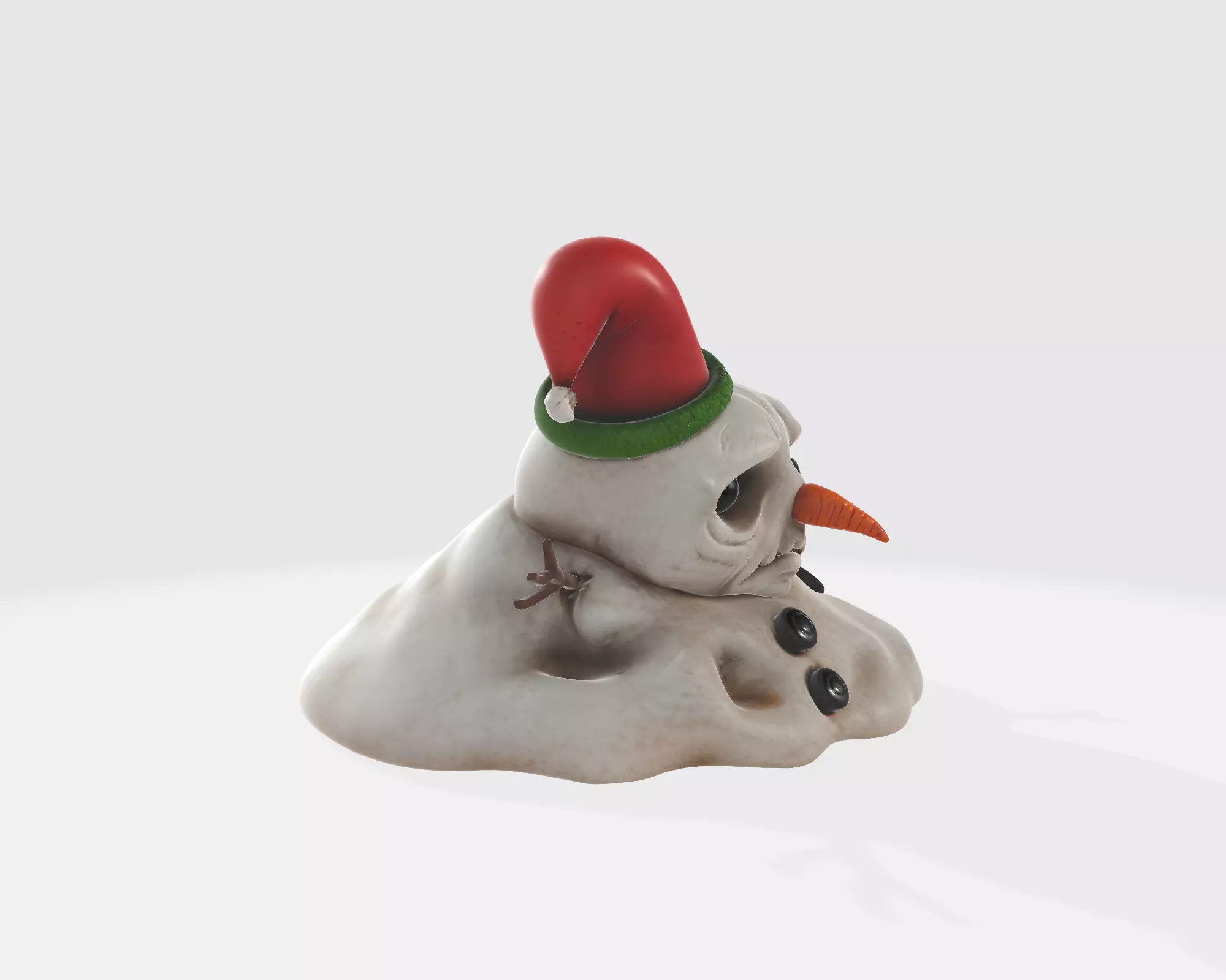 Sad Melting Snowman Christmas Cute Winter Decoration 3D print model_7