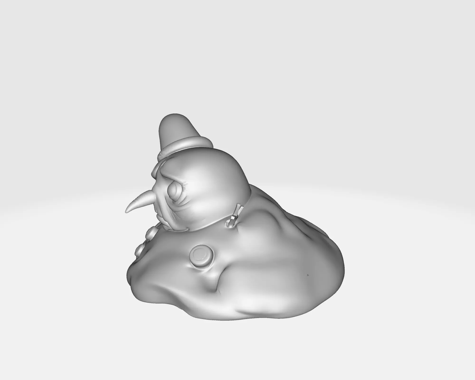 Sad Melting Snowman Christmas Cute Winter Decoration 3D print model_3