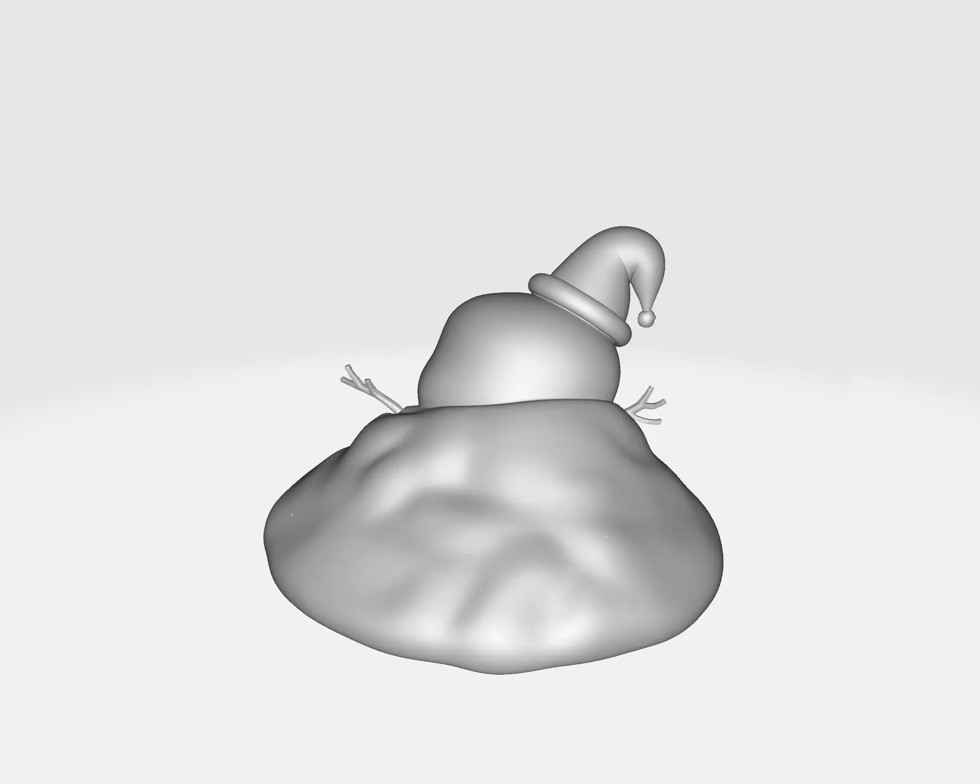 Sad Melting Snowman Christmas Cute Winter Decoration 3D print model_8