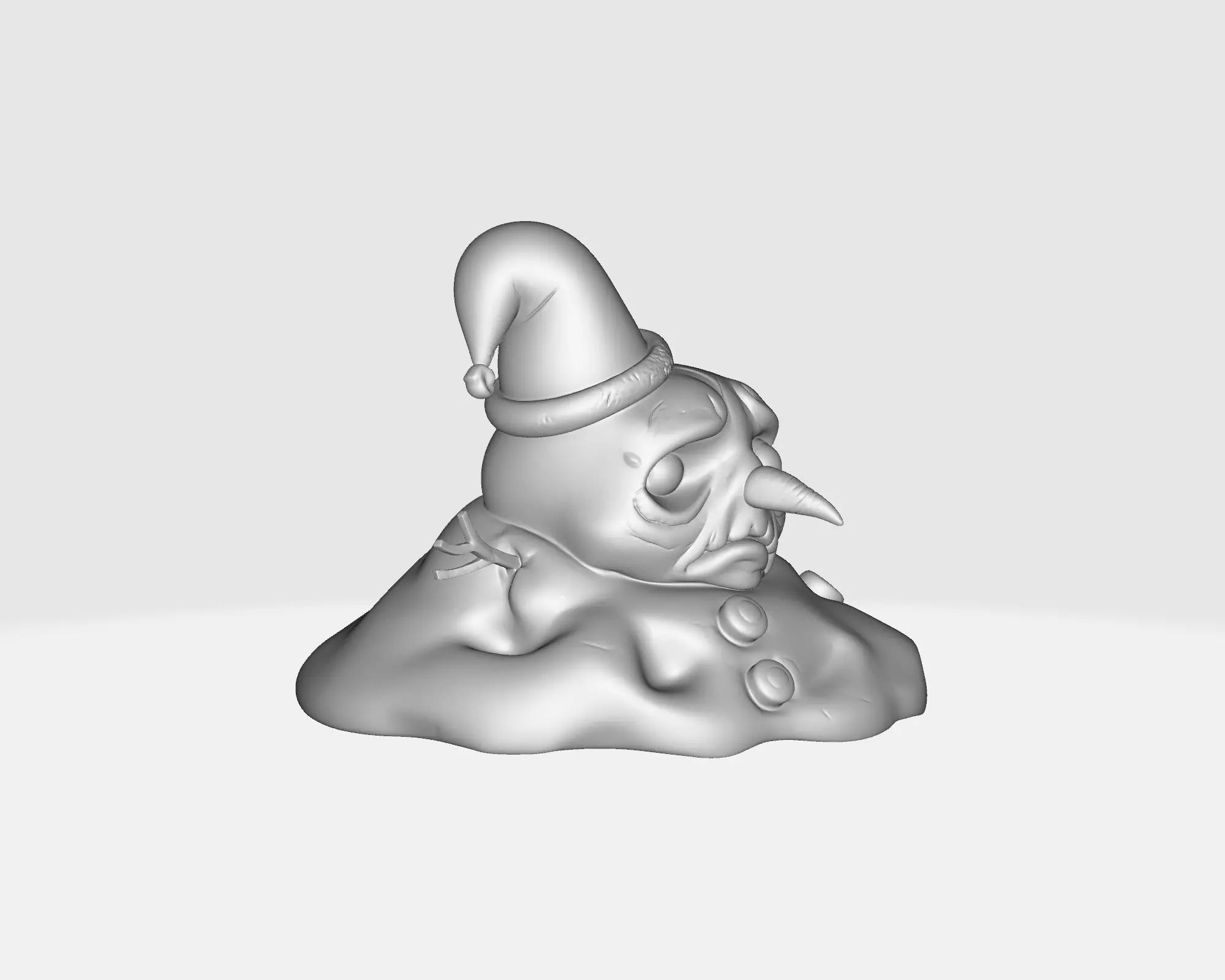 Sad Melting Snowman Christmas Cute Winter Decoration 3D print model_1