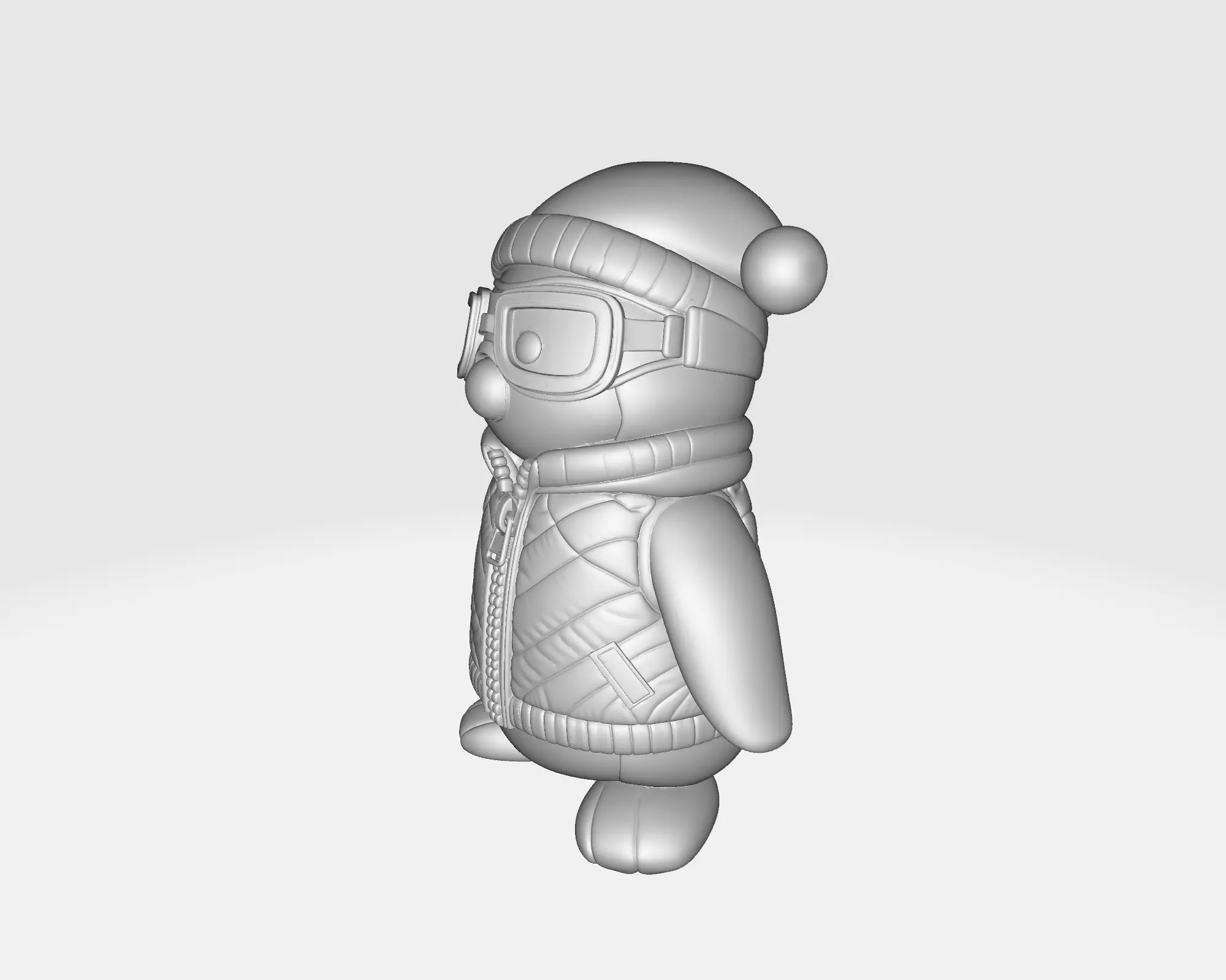 Adorable Winter Penguin Figurine with GogglesHat and Vest  3D print model_3