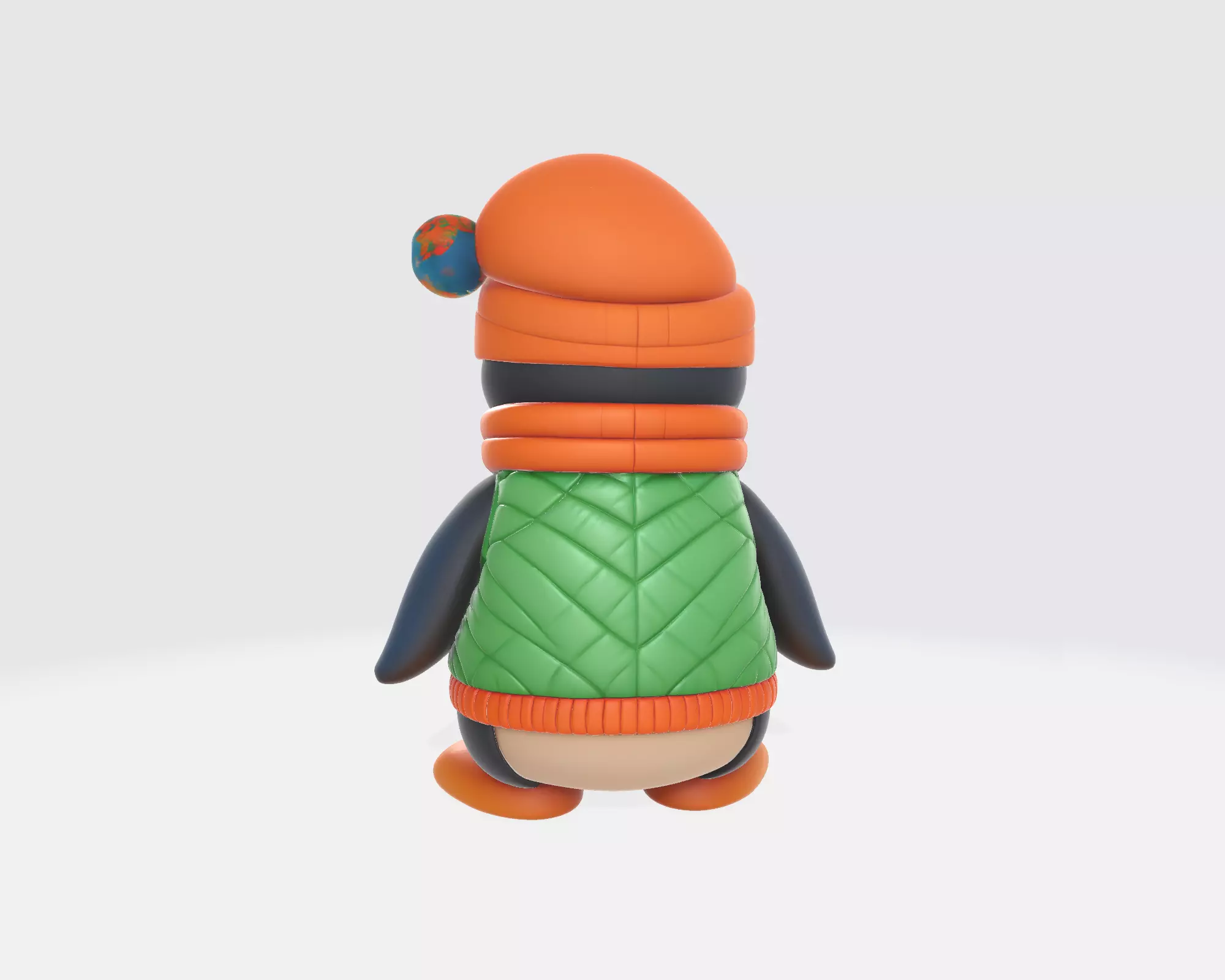 Adorable Winter Penguin Figurine with GogglesHat and Vest  3D print model_6