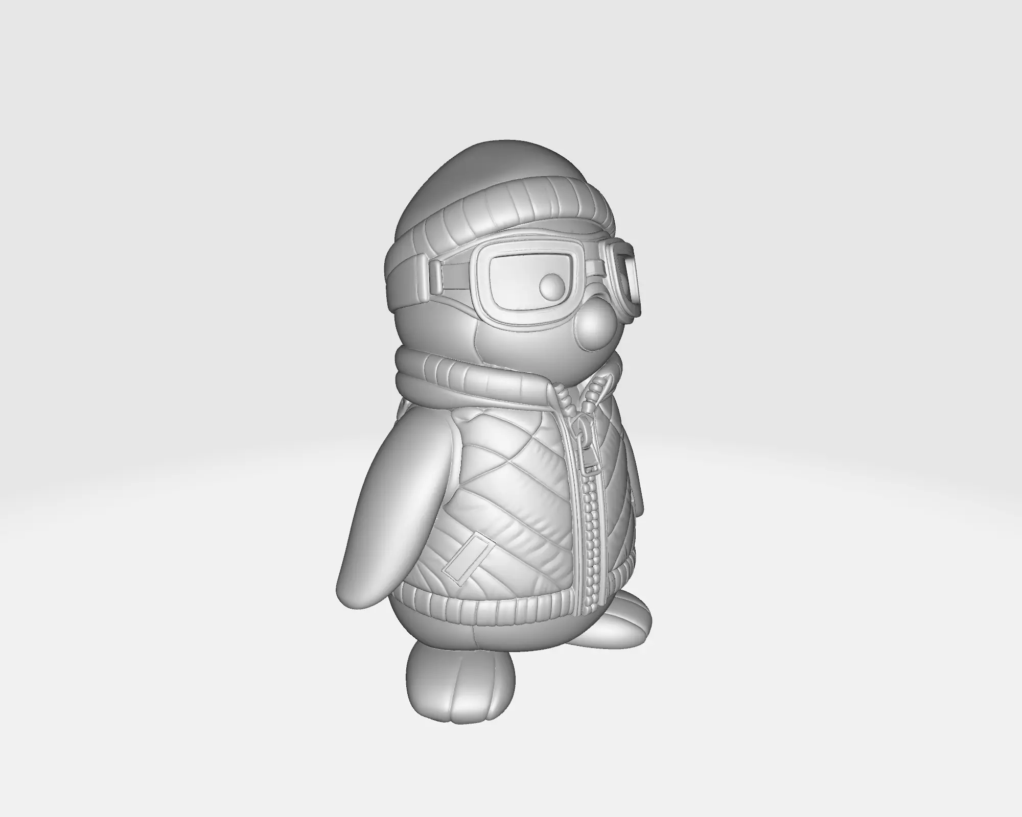 Adorable Winter Penguin Figurine with GogglesHat and Vest  3D print model_1