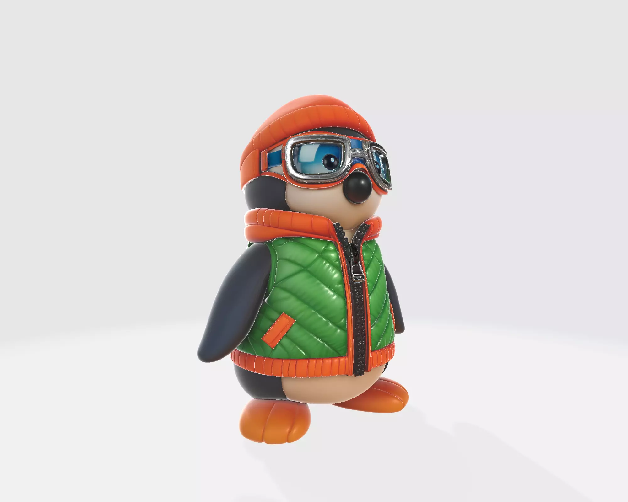 Adorable Winter Penguin Figurine with GogglesHat and Vest  3D print model_7
