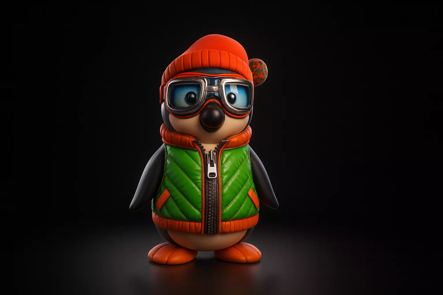 Adorable Winter Penguin Figurine with GogglesHat and Vest  3D print model_0
