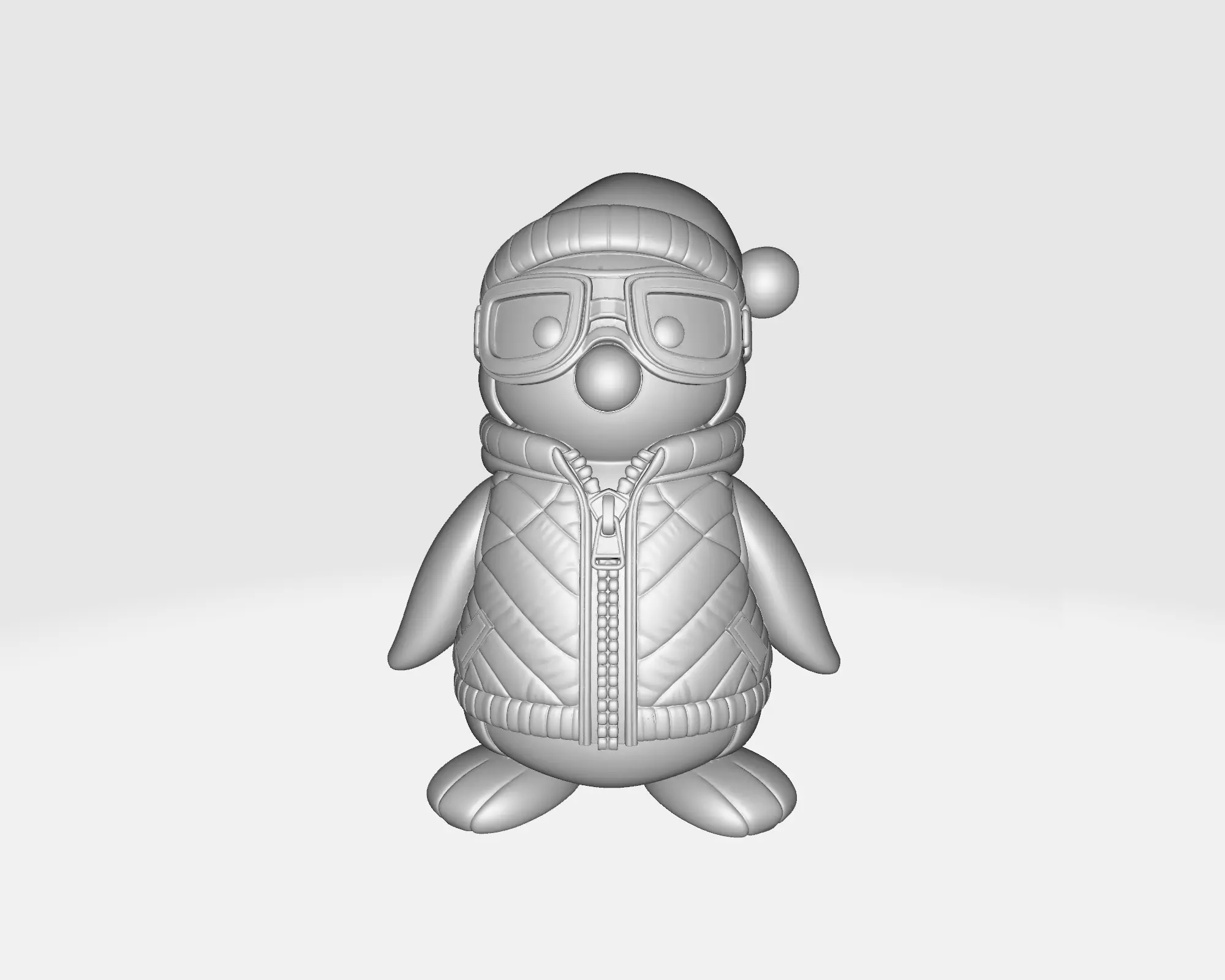 Adorable Winter Penguin Figurine with GogglesHat and Vest  3D print model_2