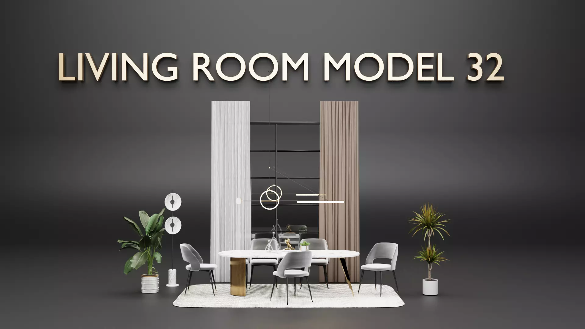Living Room Model Vol 30 Asset Libraries Free low-poly 3D model_1