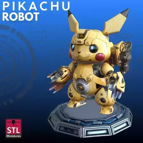 Robot Pikachu STL Futuristic Pokemon 3D