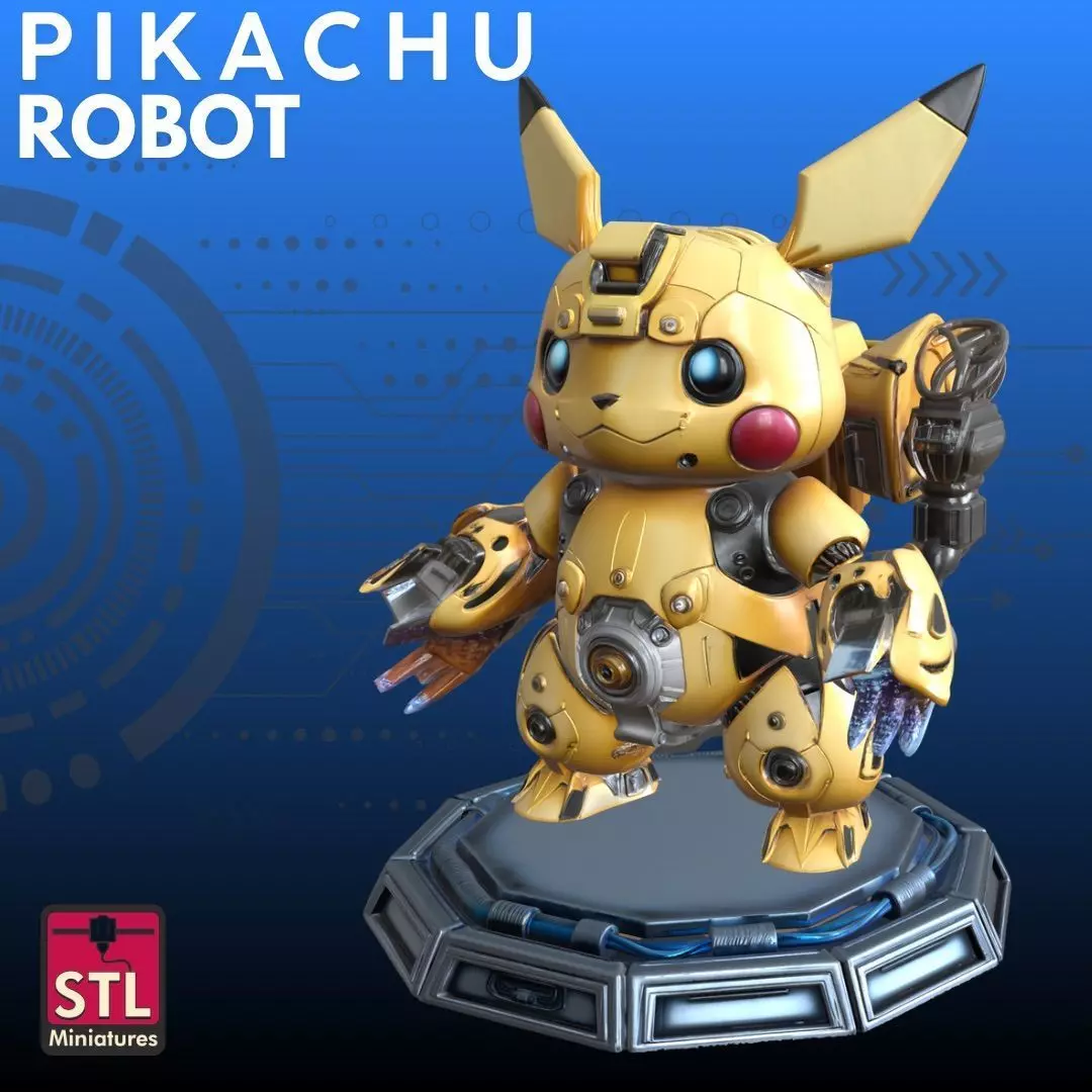 Robot Pikachu STL Futuristic Pokemon 3D 3D print model