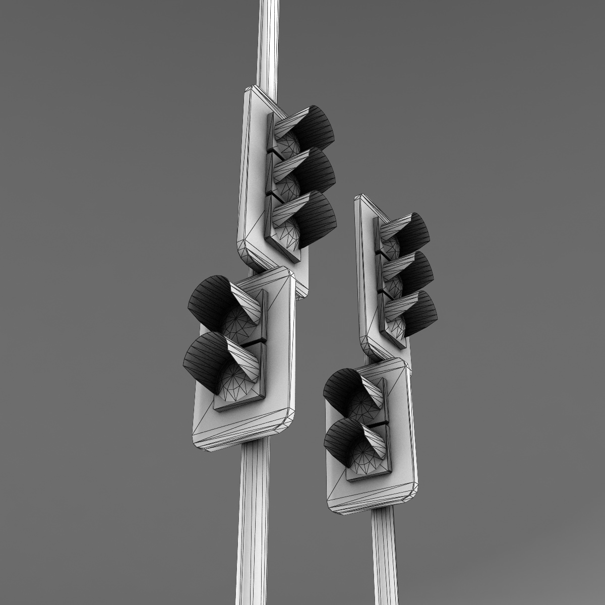Traffic Lights Low-poly 3D model_9