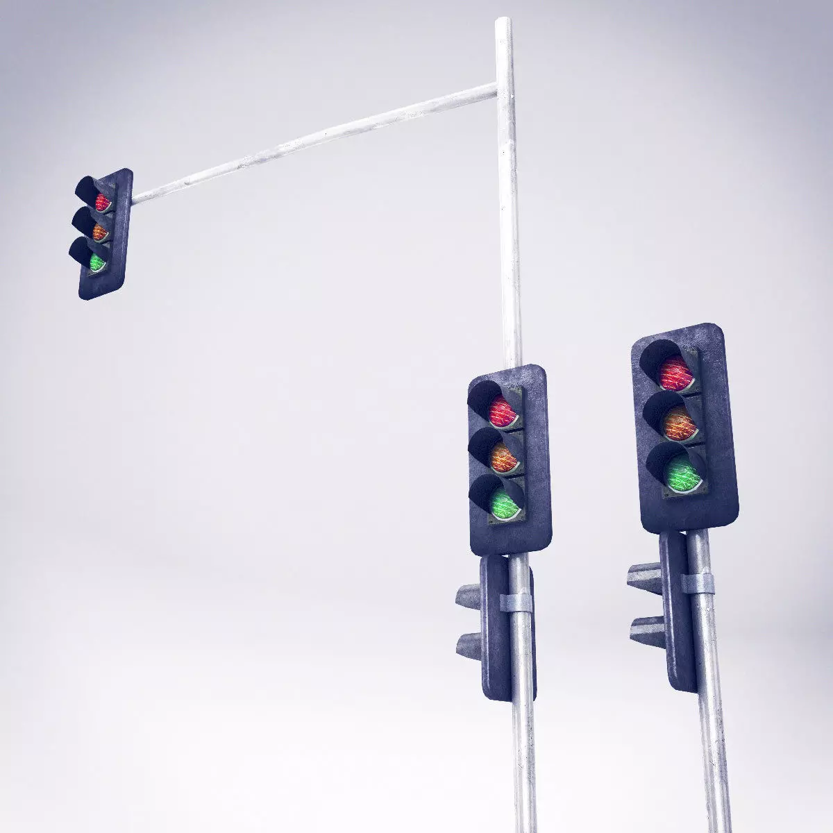 Traffic Lights Low-poly 3D model_0