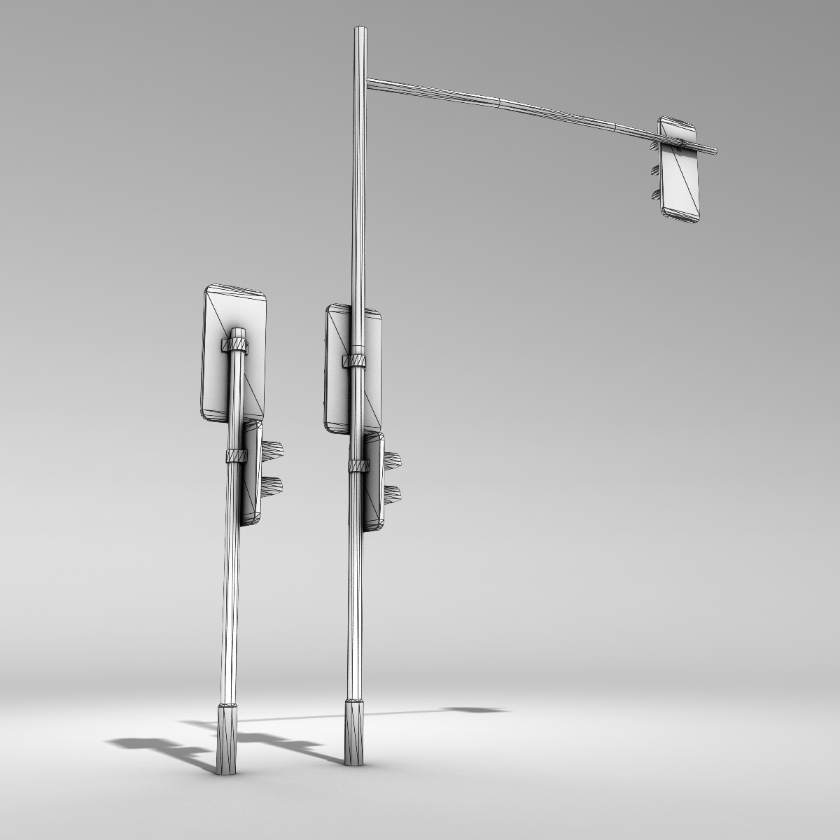 Traffic Lights Low-poly 3D model_5