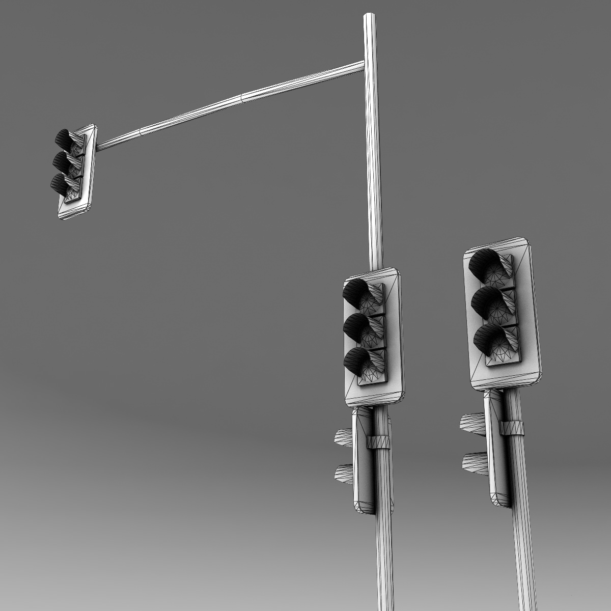Traffic Lights Low-poly 3D model_6