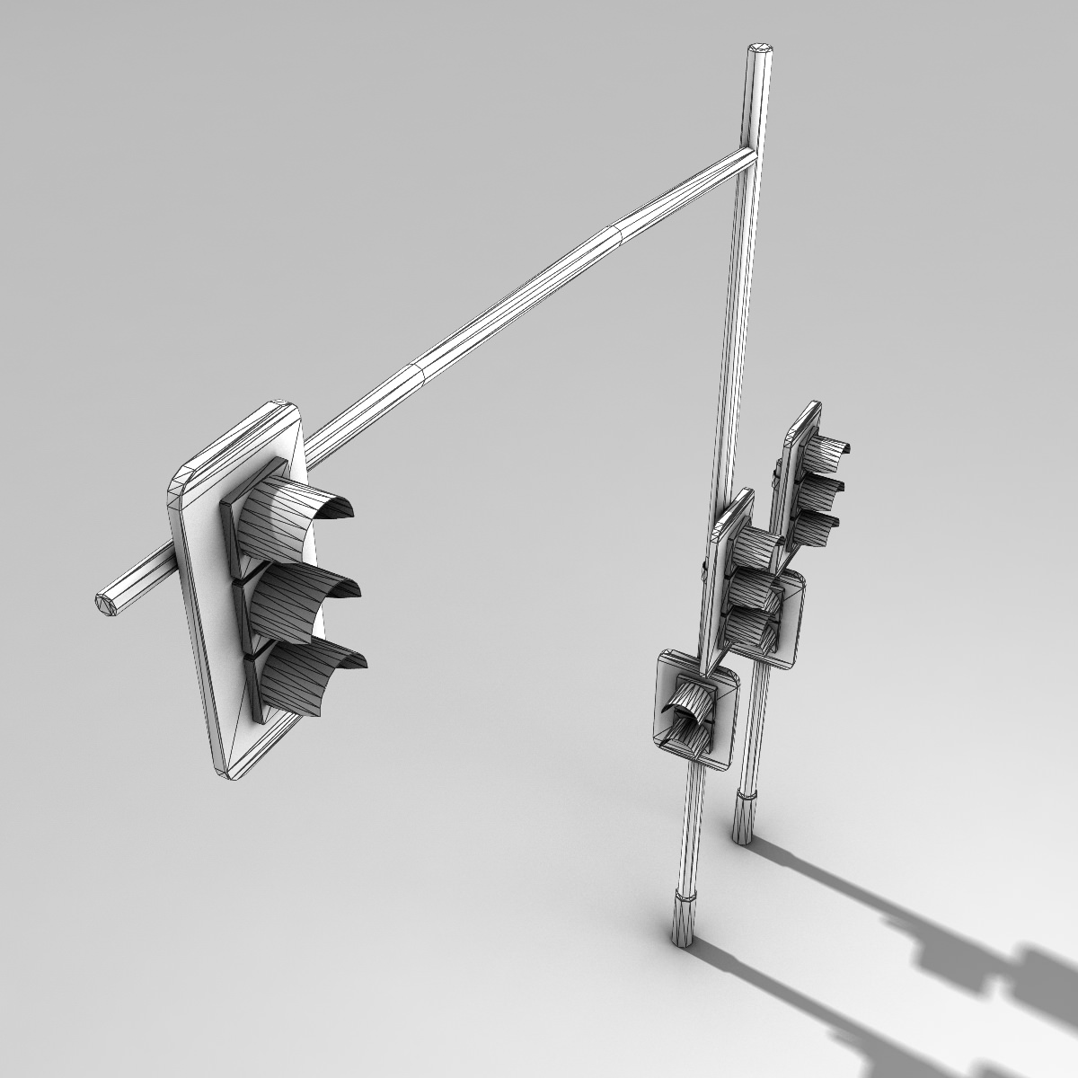 Traffic Lights Low-poly 3D model_8