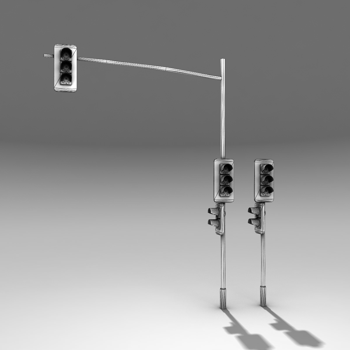 Traffic Lights Low-poly 3D model_7