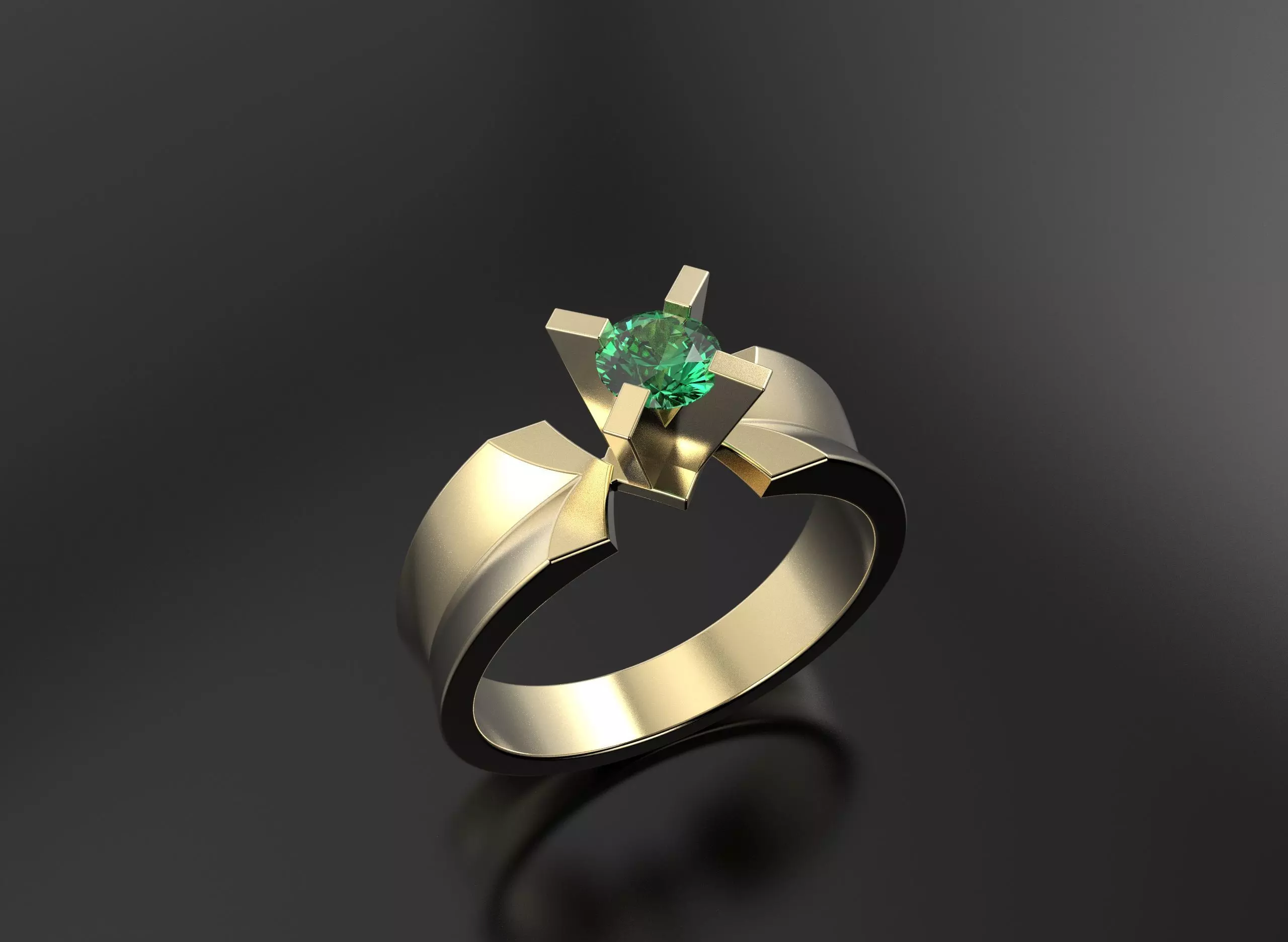 One diamond ring  3D print model_1