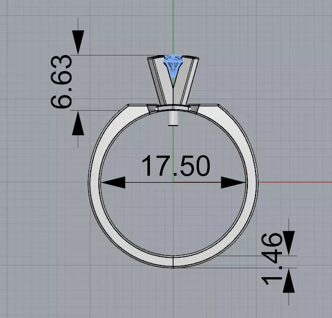 One diamond ring  3D print model_9