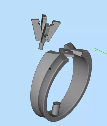 One diamond ring  3D print model_6
