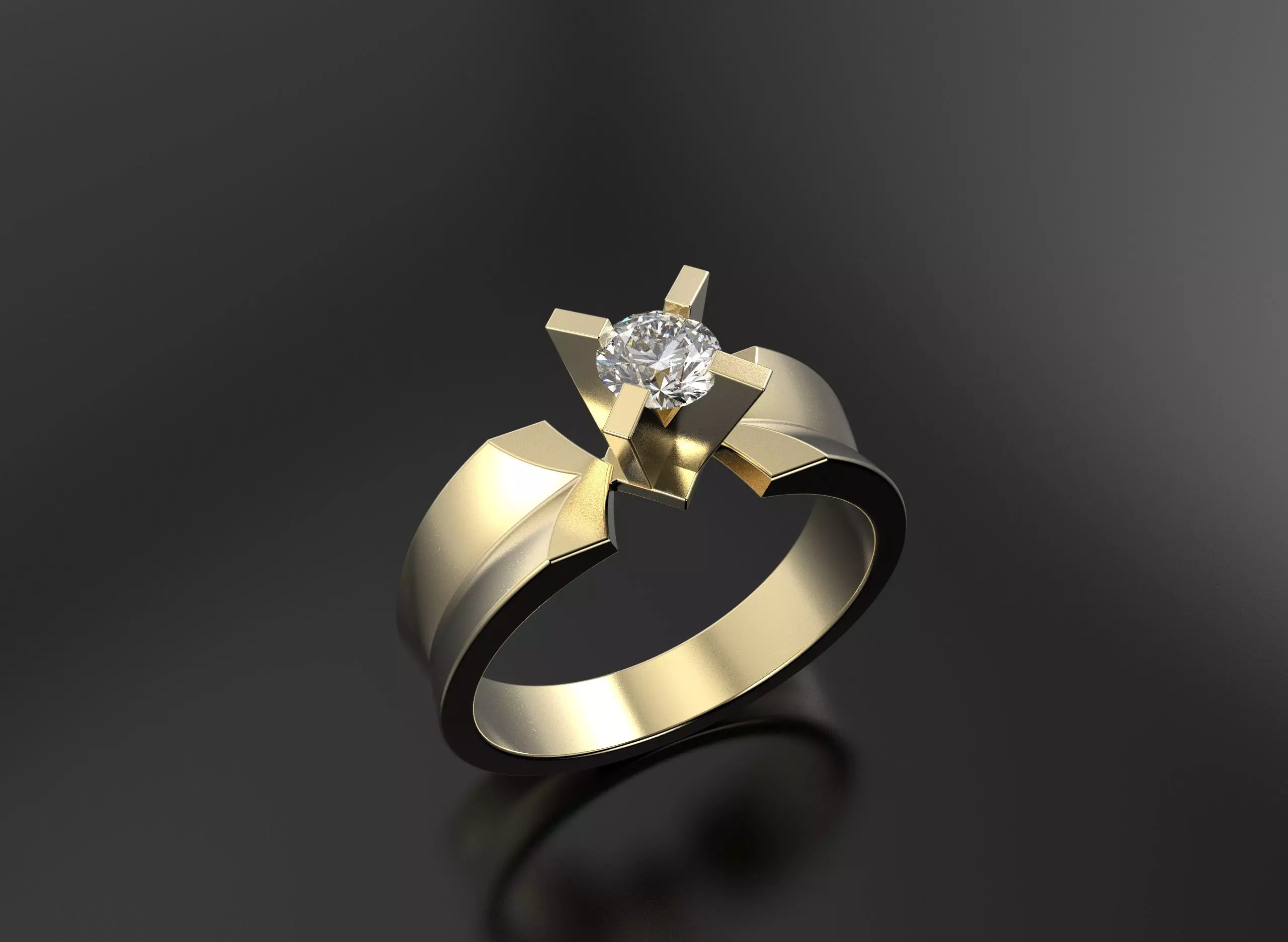 One diamond ring  3D print model_0