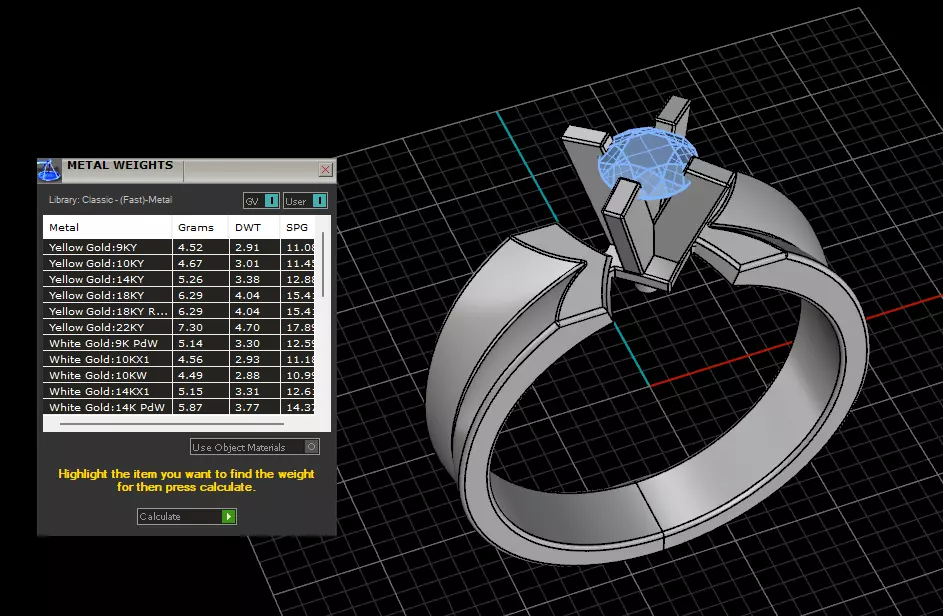 One diamond ring  3D print model_8