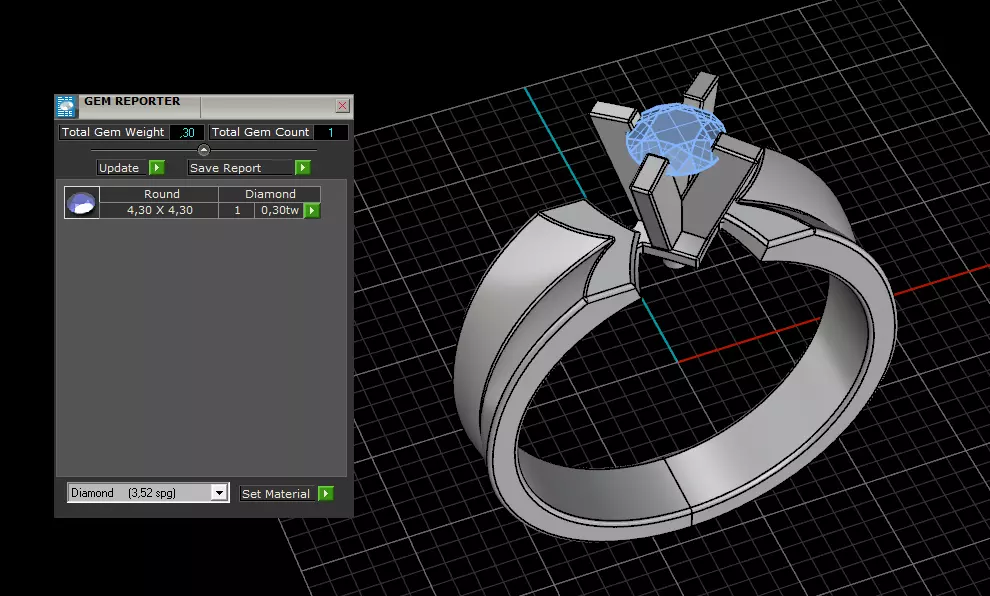 One diamond ring  3D print model_7