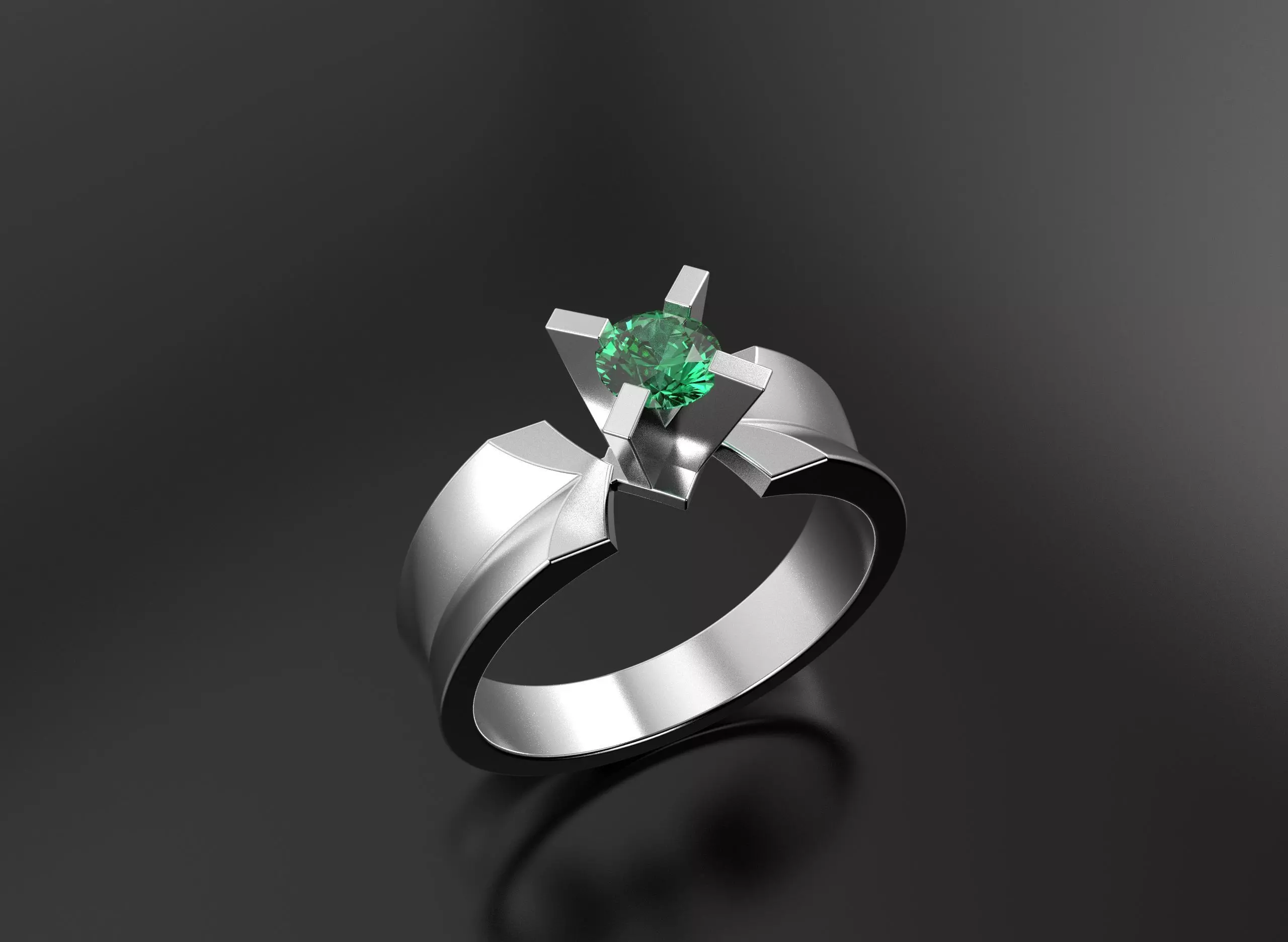One diamond ring  3D print model_3